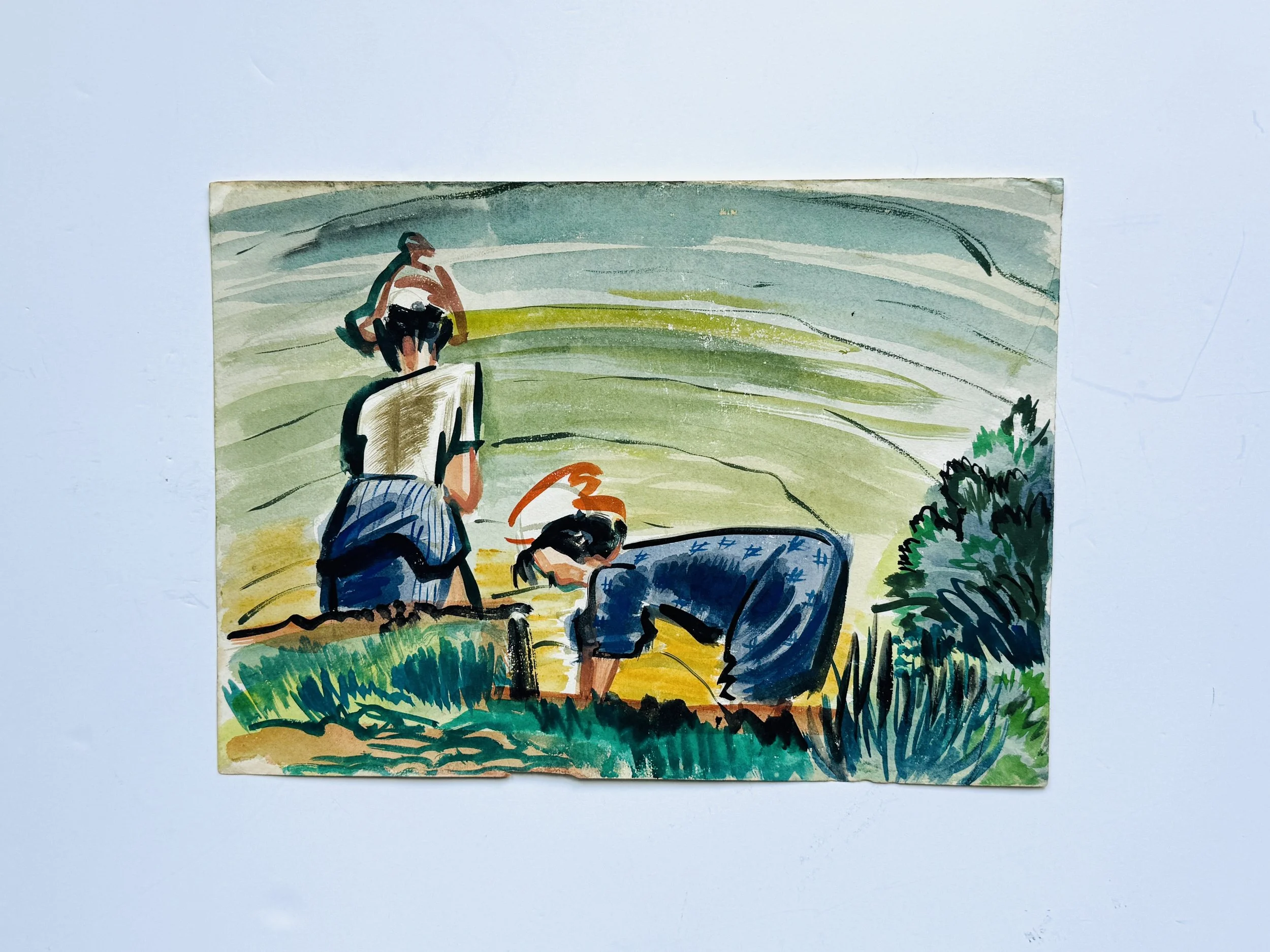 Planting Rice Water Color