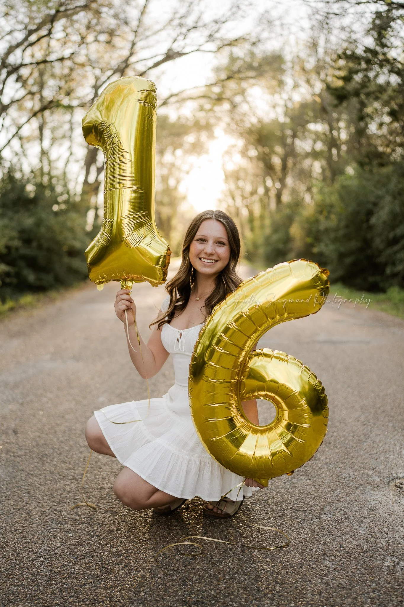 16-year-old girl posing for a birthday photoshoot in Lee County TX