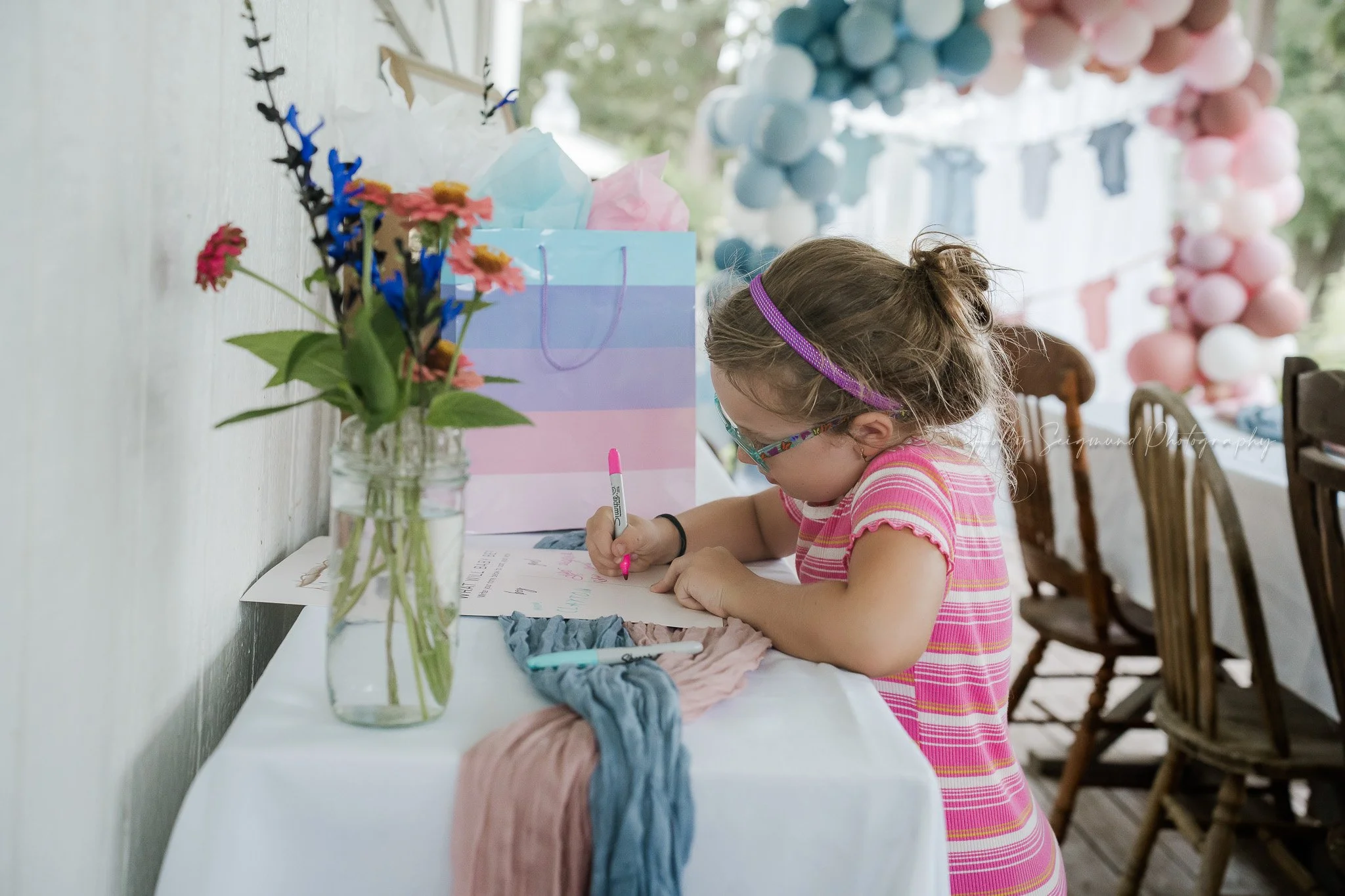 Event photography capturing baby shower details in Central Texas