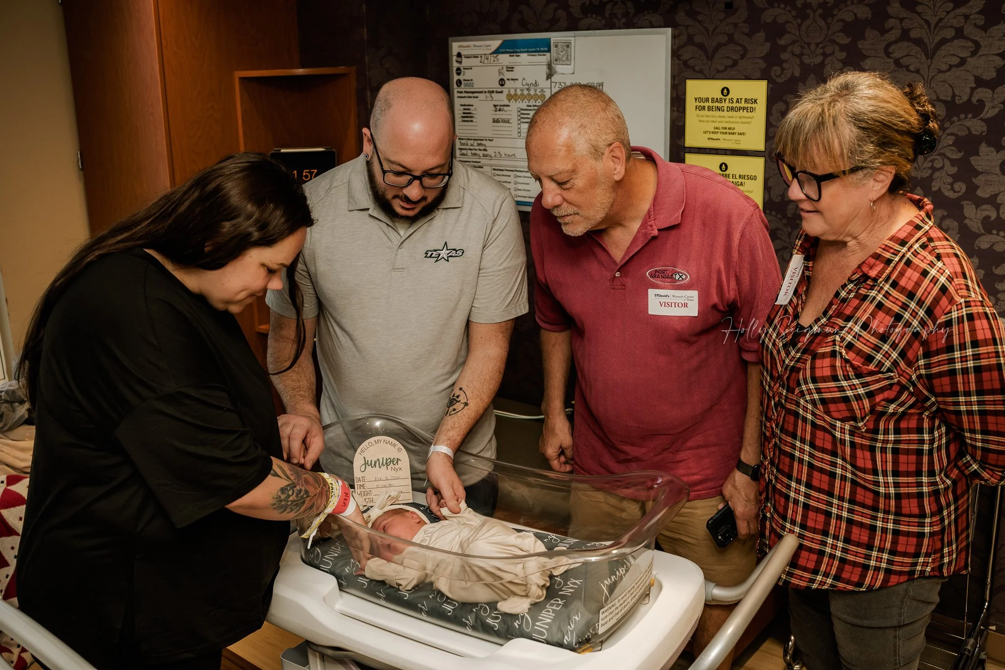 First family moments with newborn at St. David’s Women’s Center of Texas