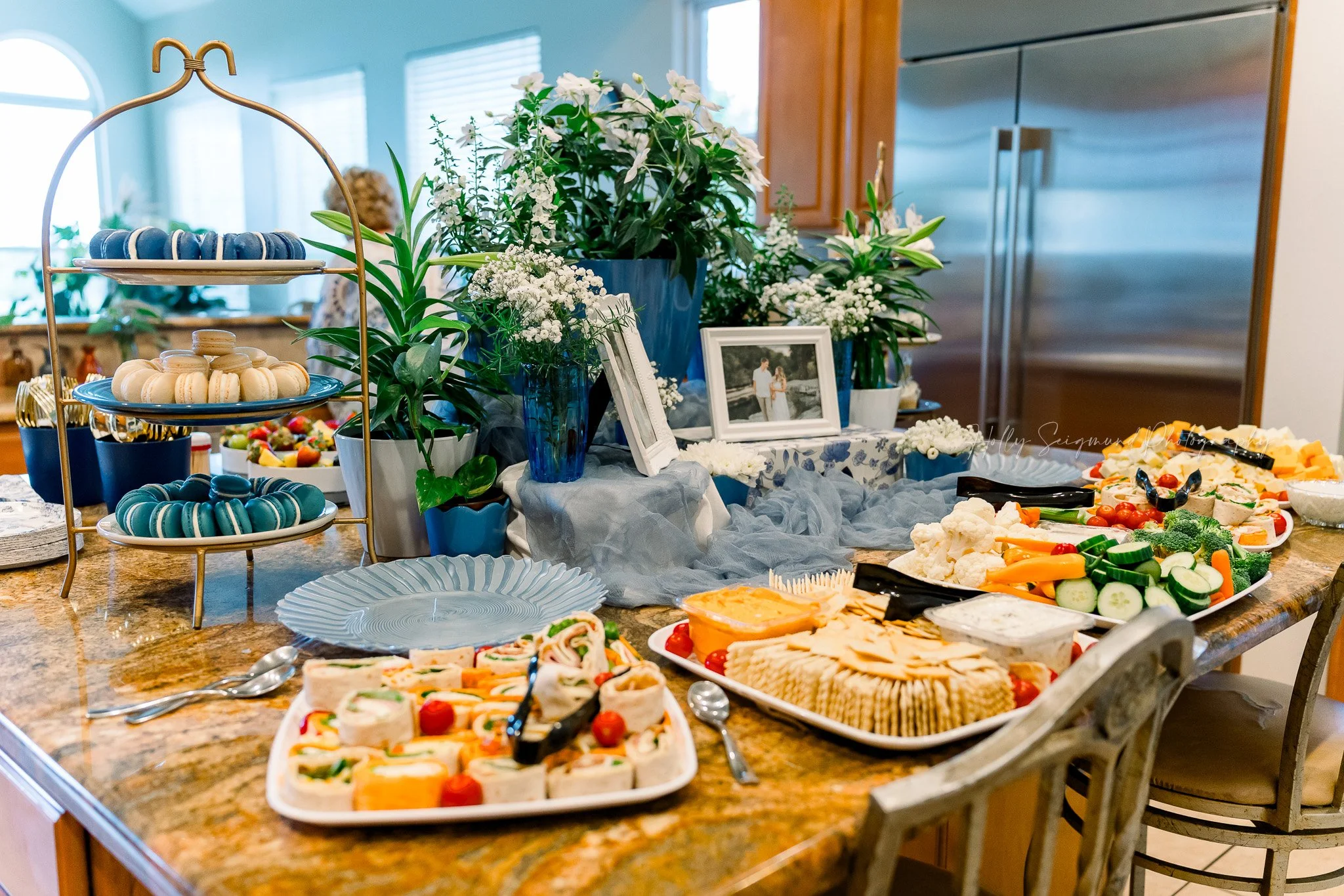 Elegant bridal shower decor details at a Central Texas celebration