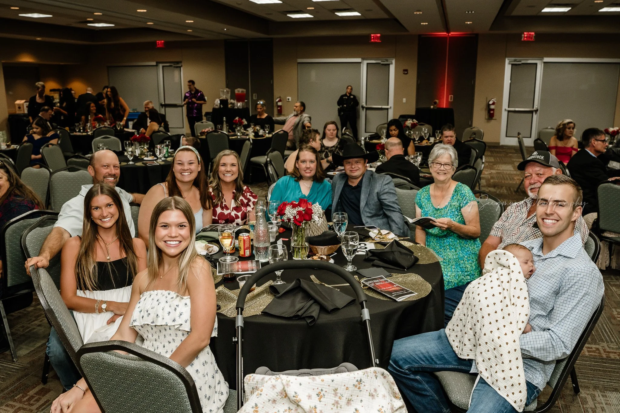 Event photography coverage of gala dinner in Bastrop Texas