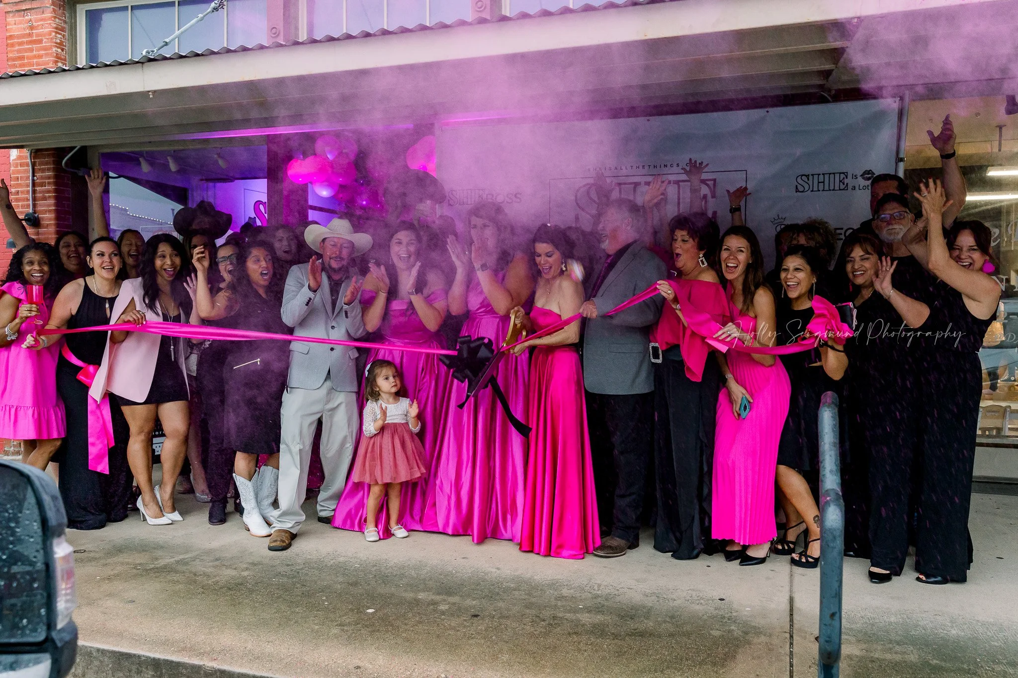 Ribbon cutting ceremony for women owned business in Elgin Texas