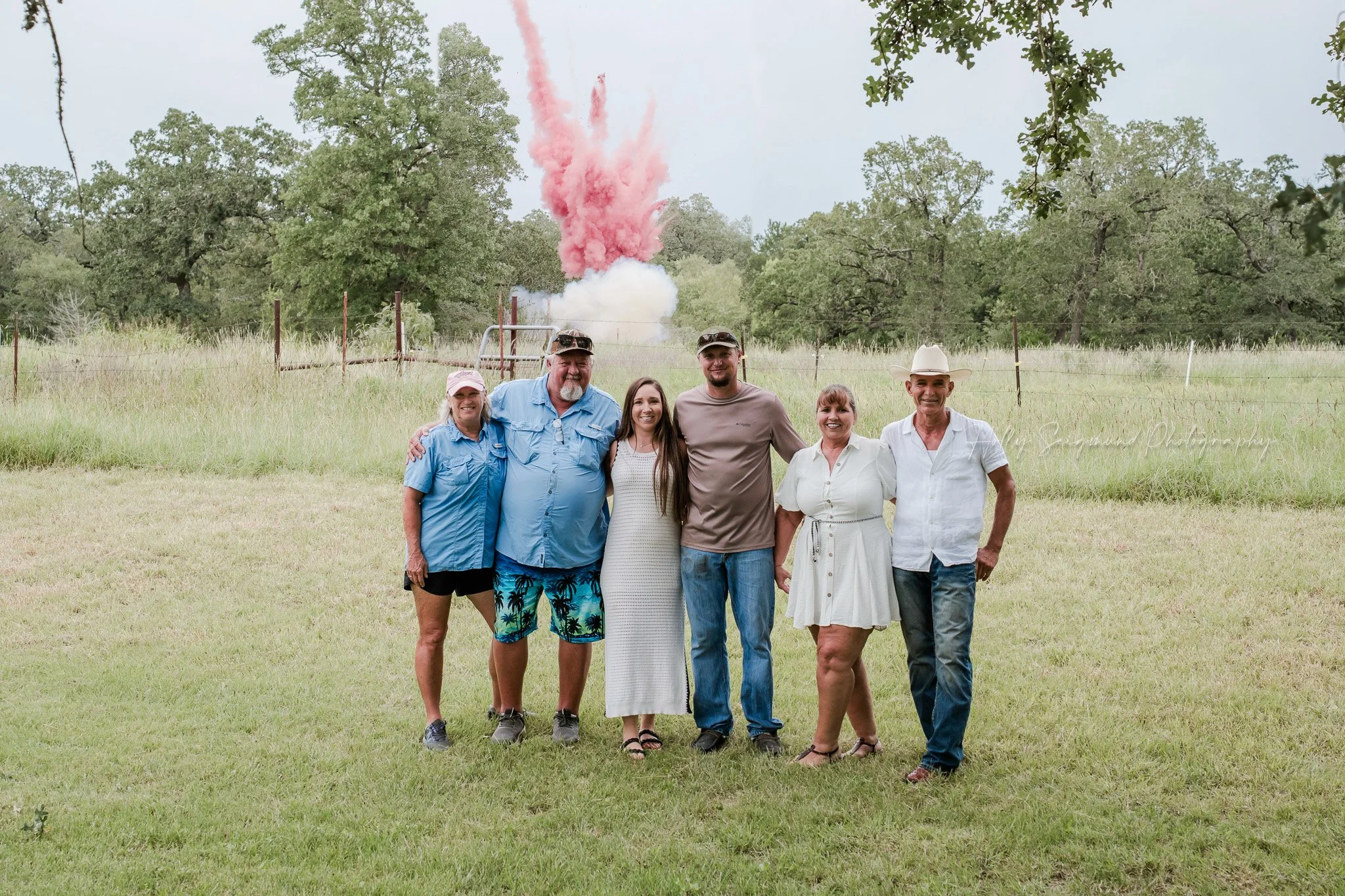 Group photo at baby shower captured by Central Texas photographer
