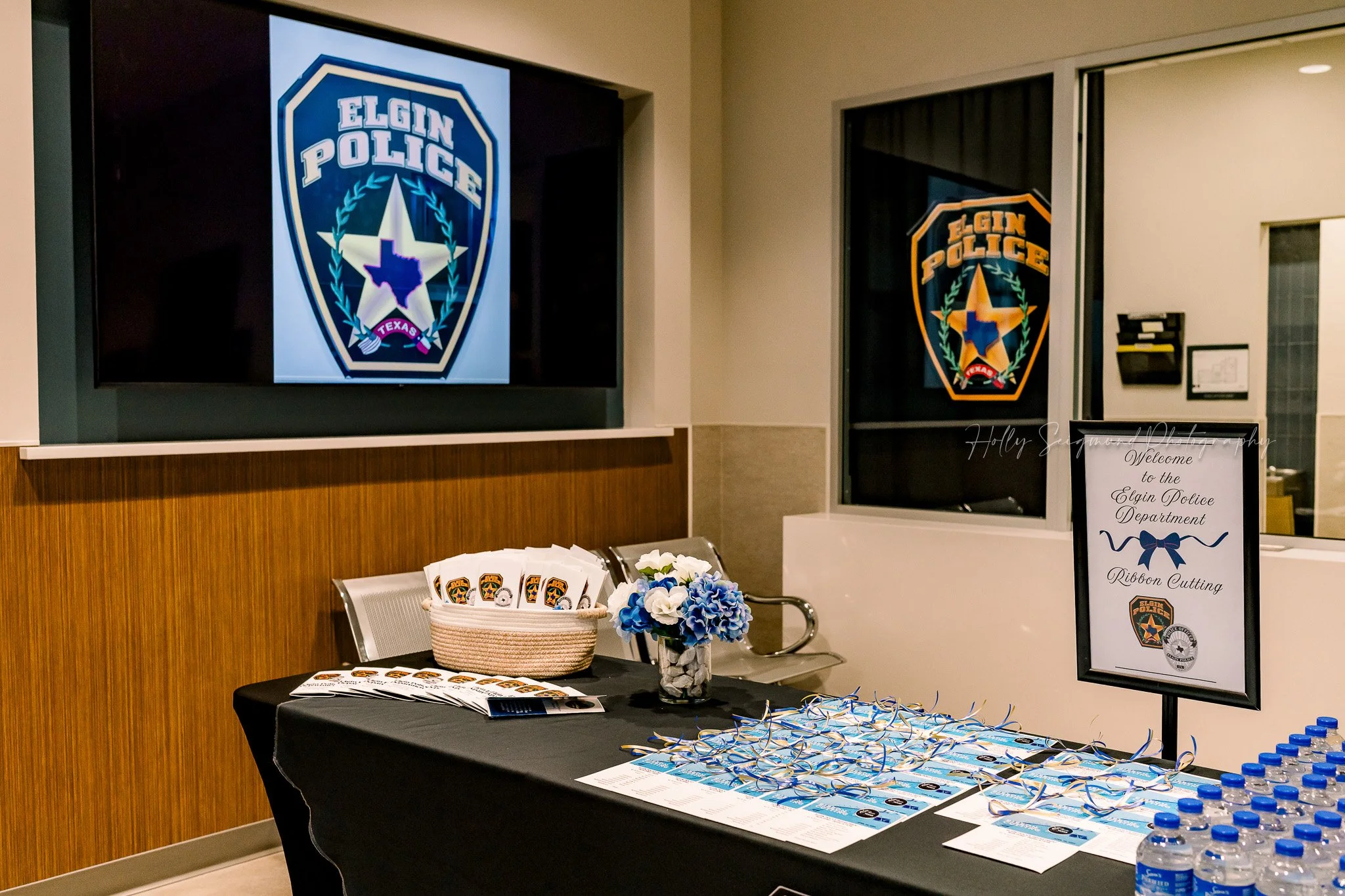 Elgin Texas police station grand opening event with local officials and residents