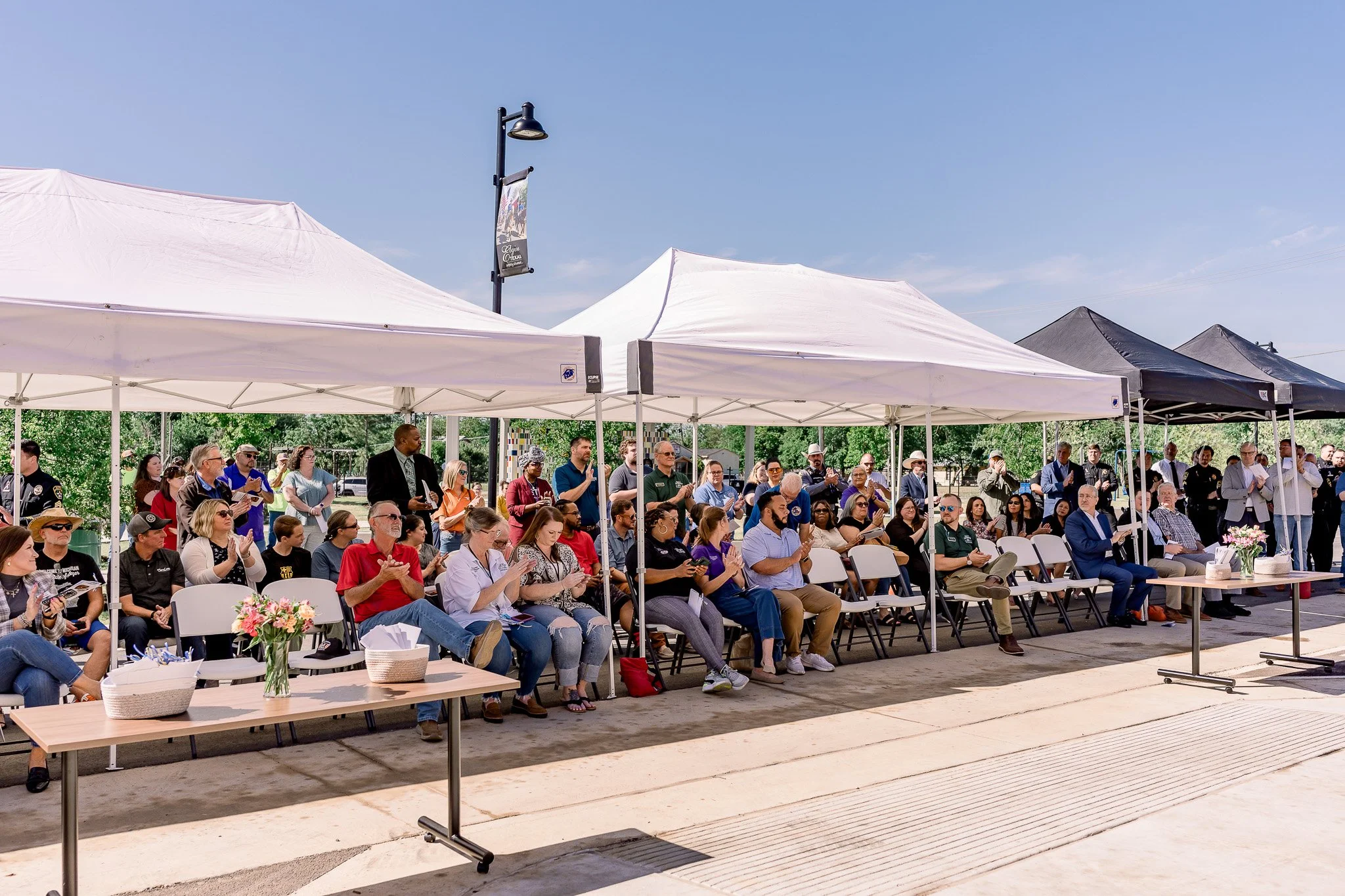 Elgin Texas police ribbon cutting ceremony with officers and city leaders