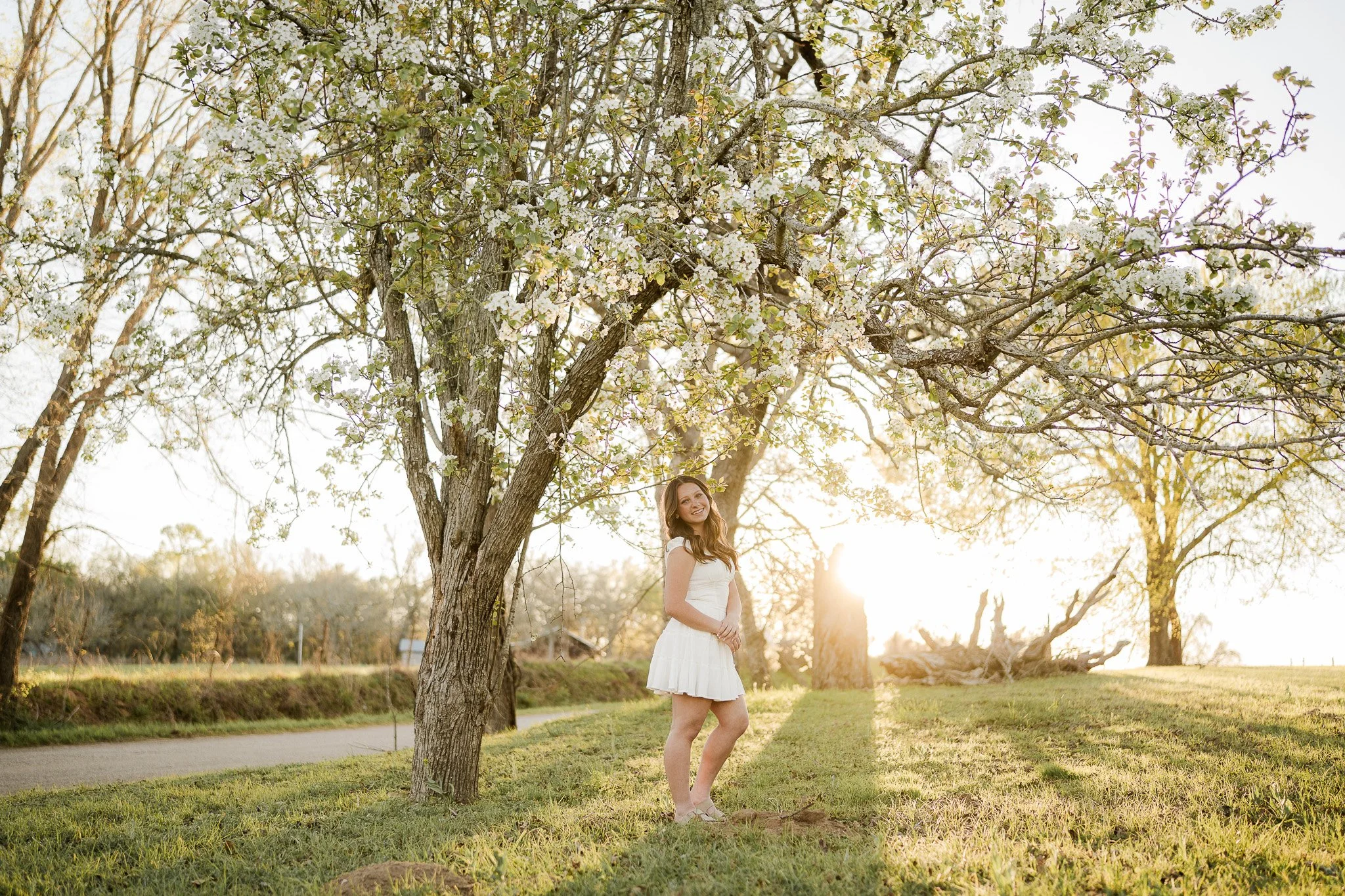 golden hour portrait of a 16-year-old girl celebrating her birthday in Lee County Texas