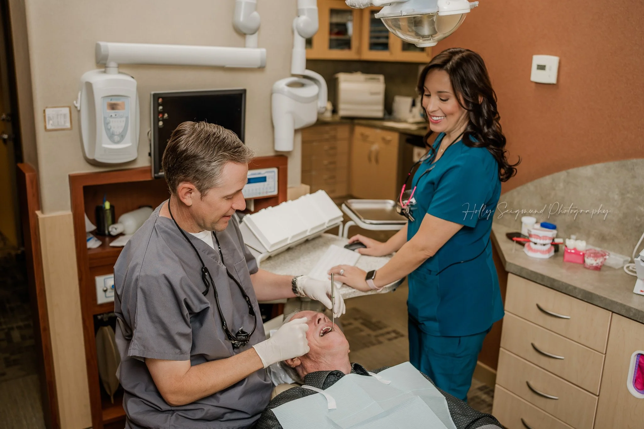 dentist office portrait session with headshots in Elgin Texas