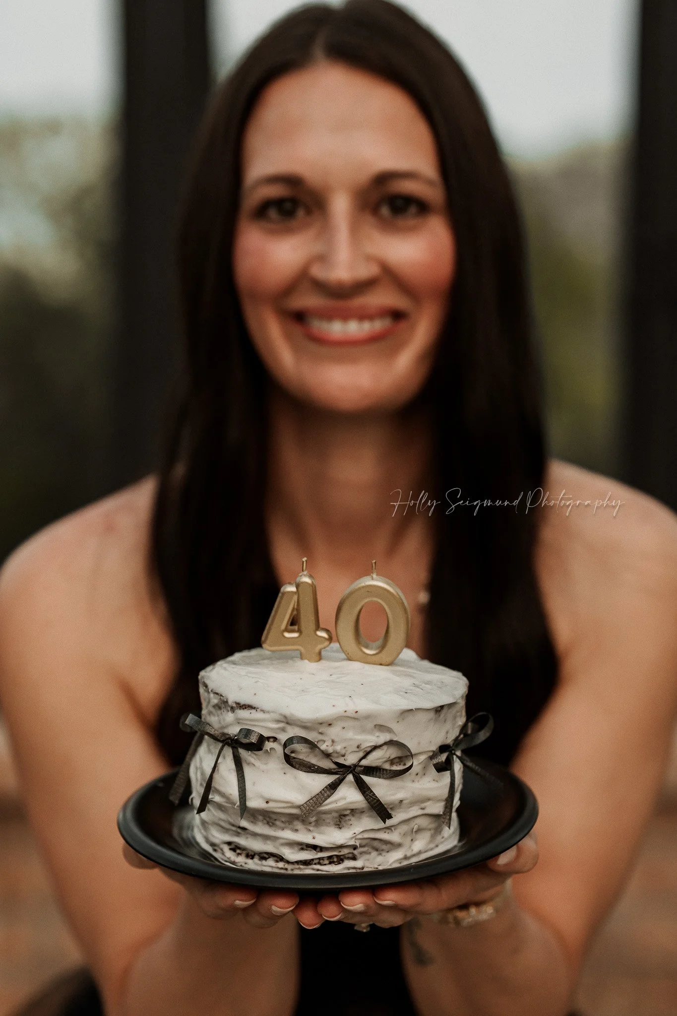 40th birthday glam photoshoot of a woman in Austin TX with studio-style