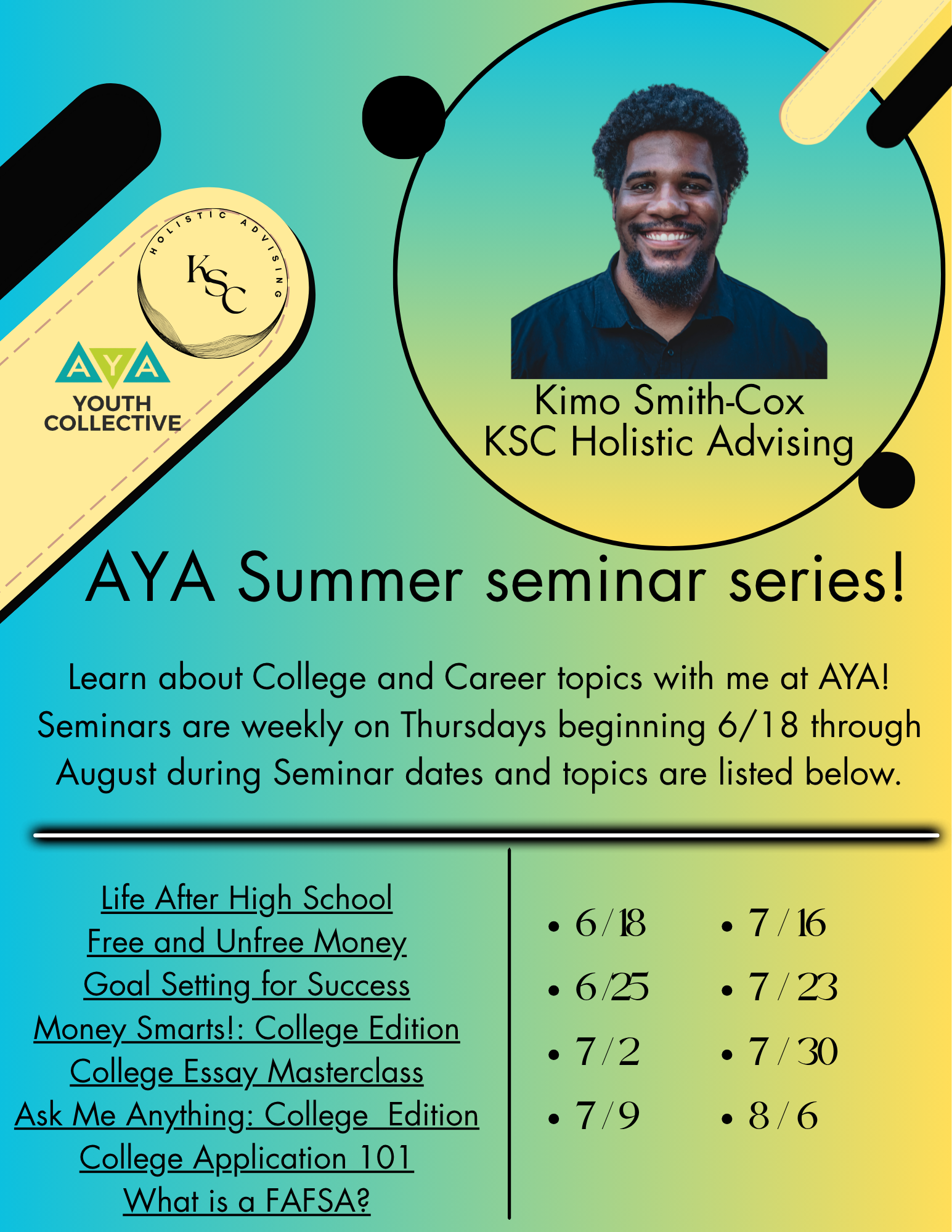 AYA Summer Seminar Series! Topic/ Week 8