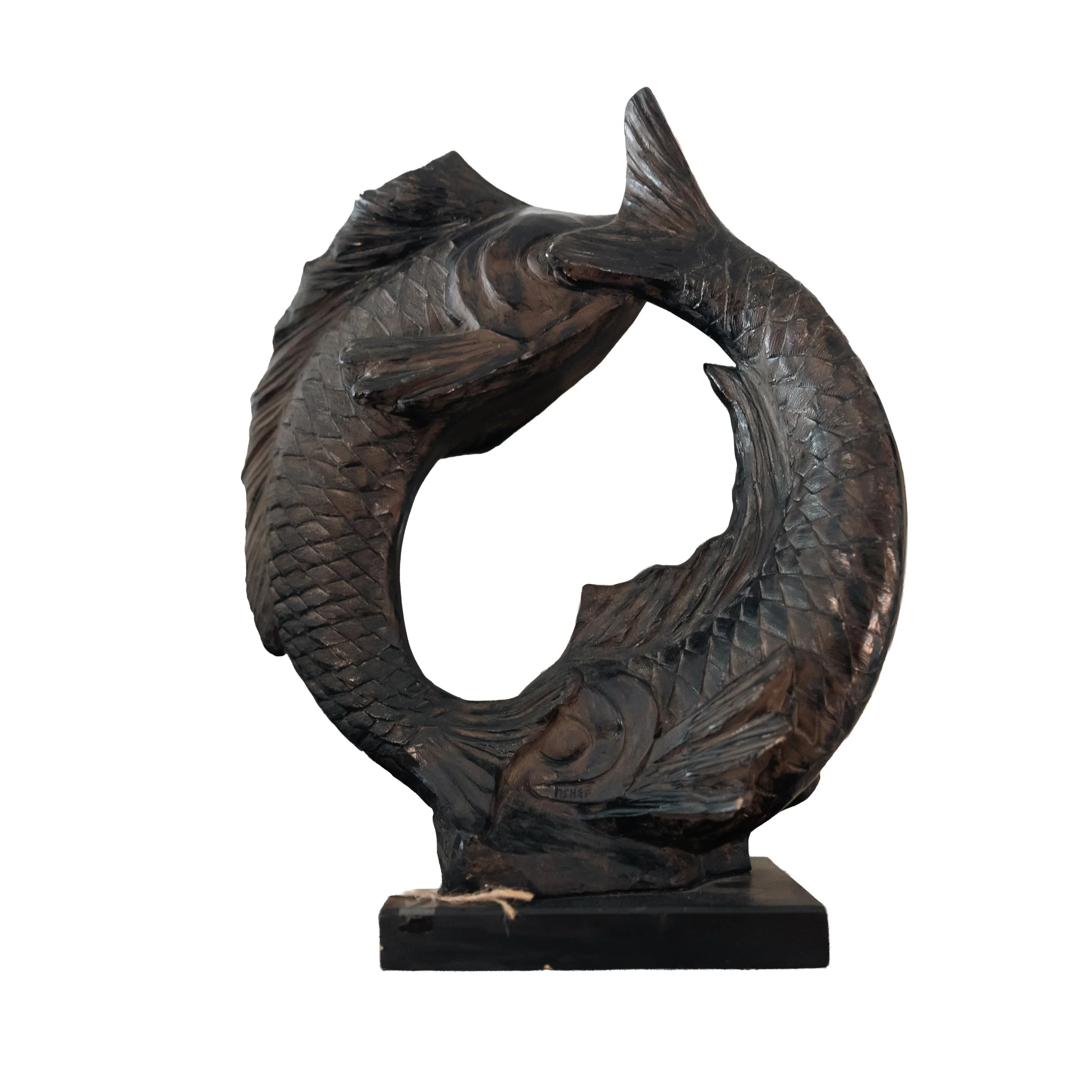 SIGNED ORIGINAL SCULPTURE -  Austin Productions "Circle of Fish" by David Fisher Austin