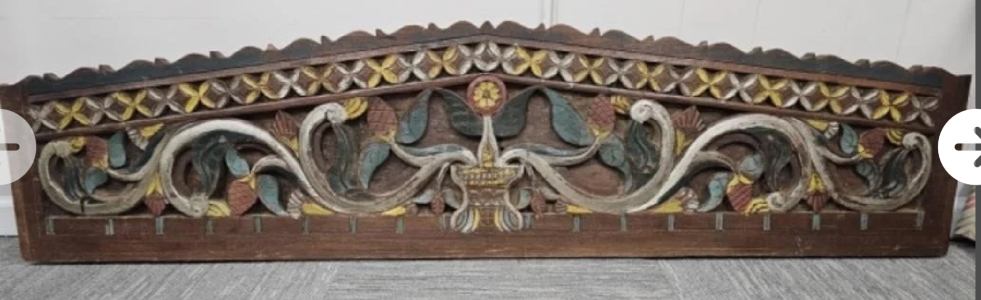 Antique Javanese Carved Panel - Java, Indonesia - Early 20th Century