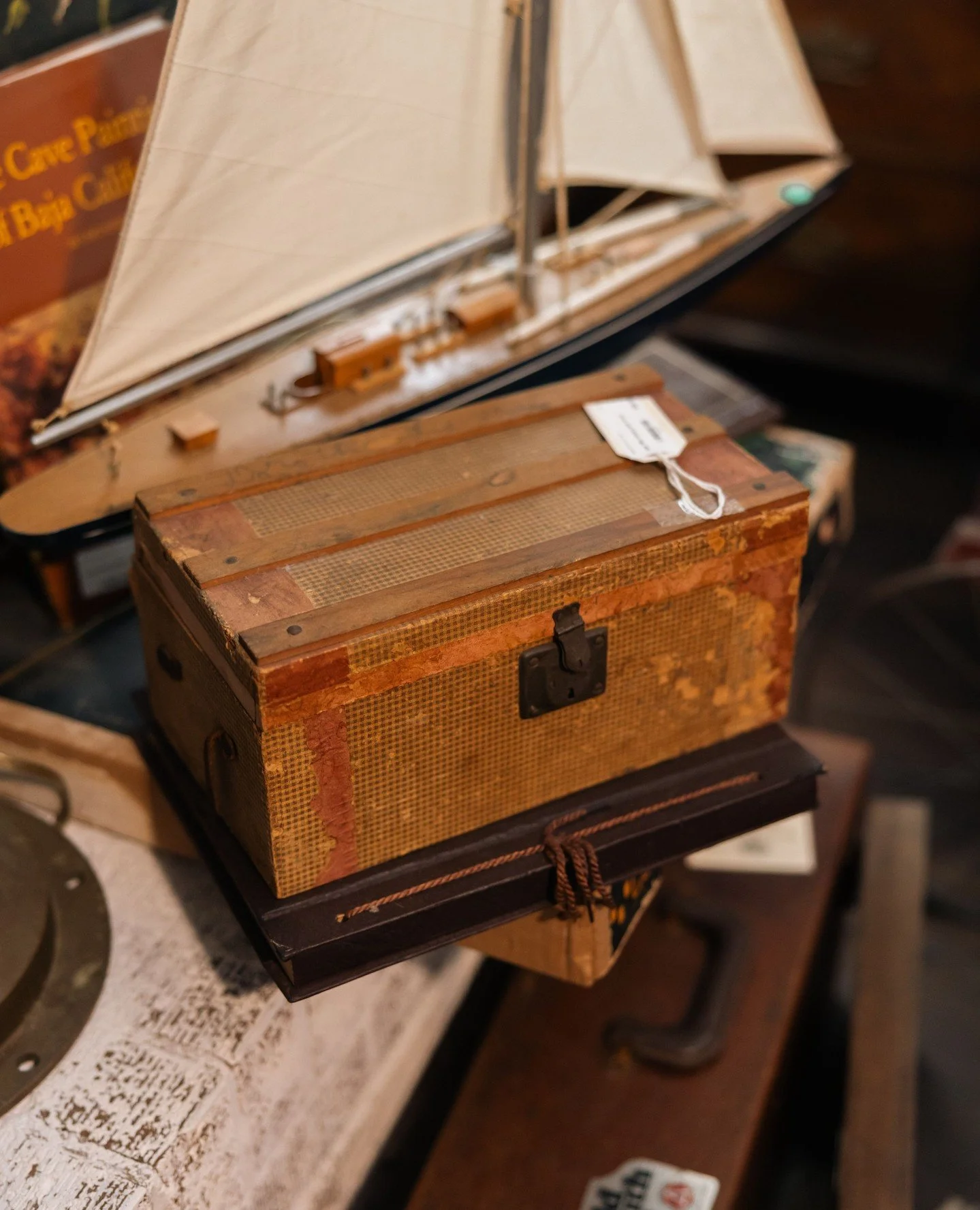 Once packed with tiny treasures &mdash; this late 1800s child&rsquo;s trunk still carries all its old-world charm.⁠
⁠
Perfect for display or as a nostalgic accent piece.⁠
⁠
$55