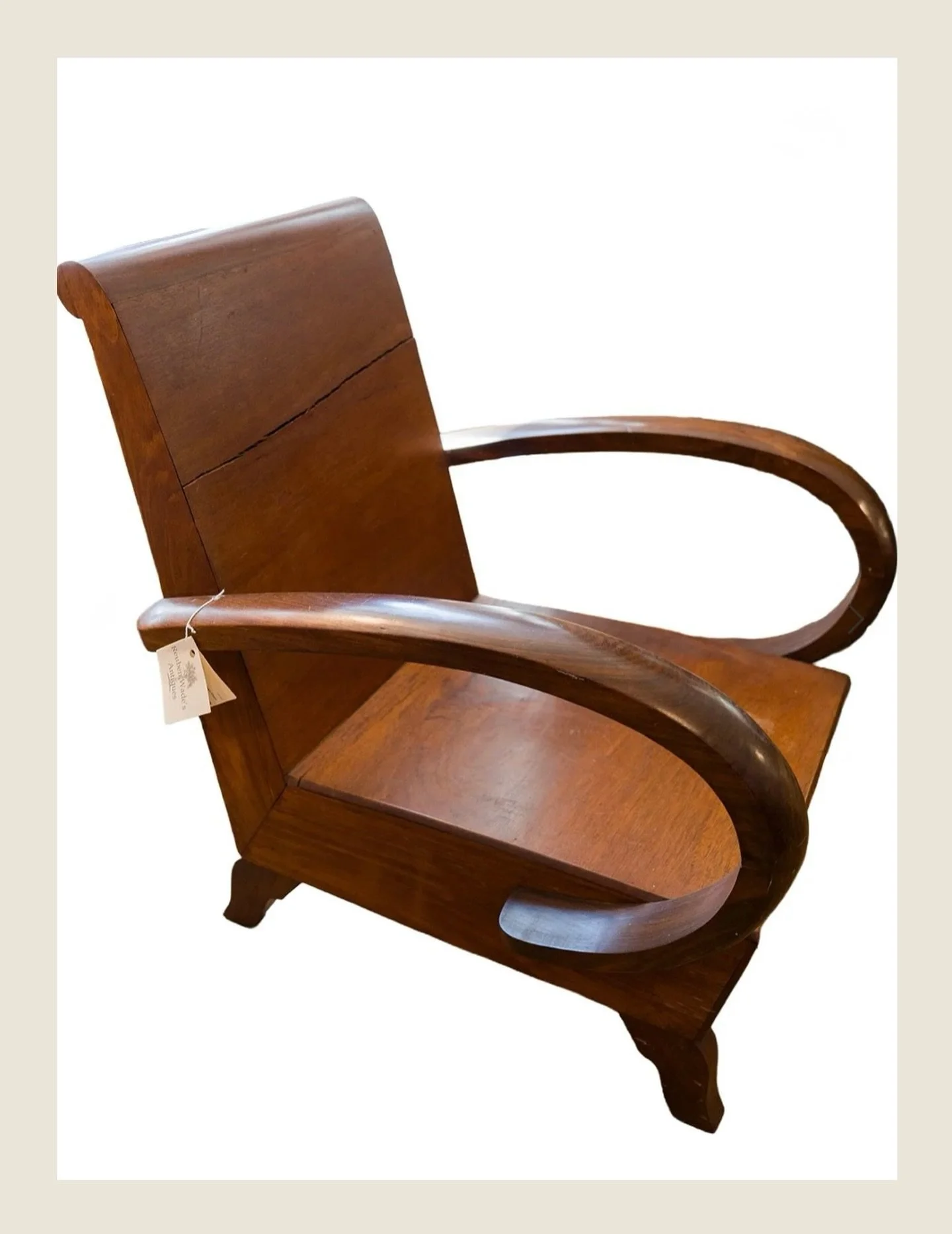 Sleek, sculptural, and straight out of the Jazz Age ✨

This striking Art Deco mahogany lounge chair captures everything we love about 1920s&ndash;30s design&mdash;clean lines, bold geometry, and rich wood tones. With its beautifully carved frame and 
