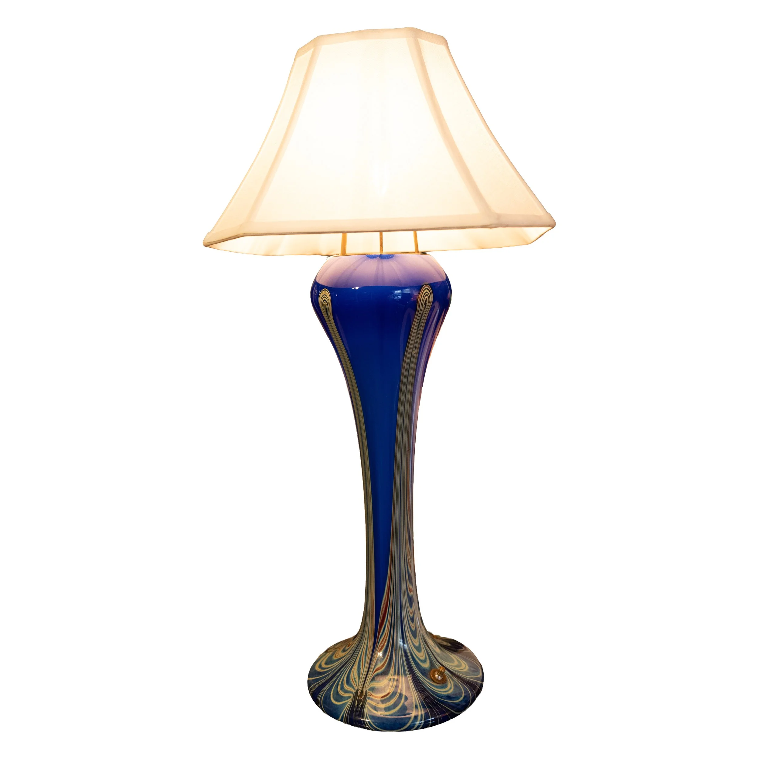 Mezzega Italian Murano Mid-Century Table Lamp – 1950s Double-Lit Glass Lamb, Rewired