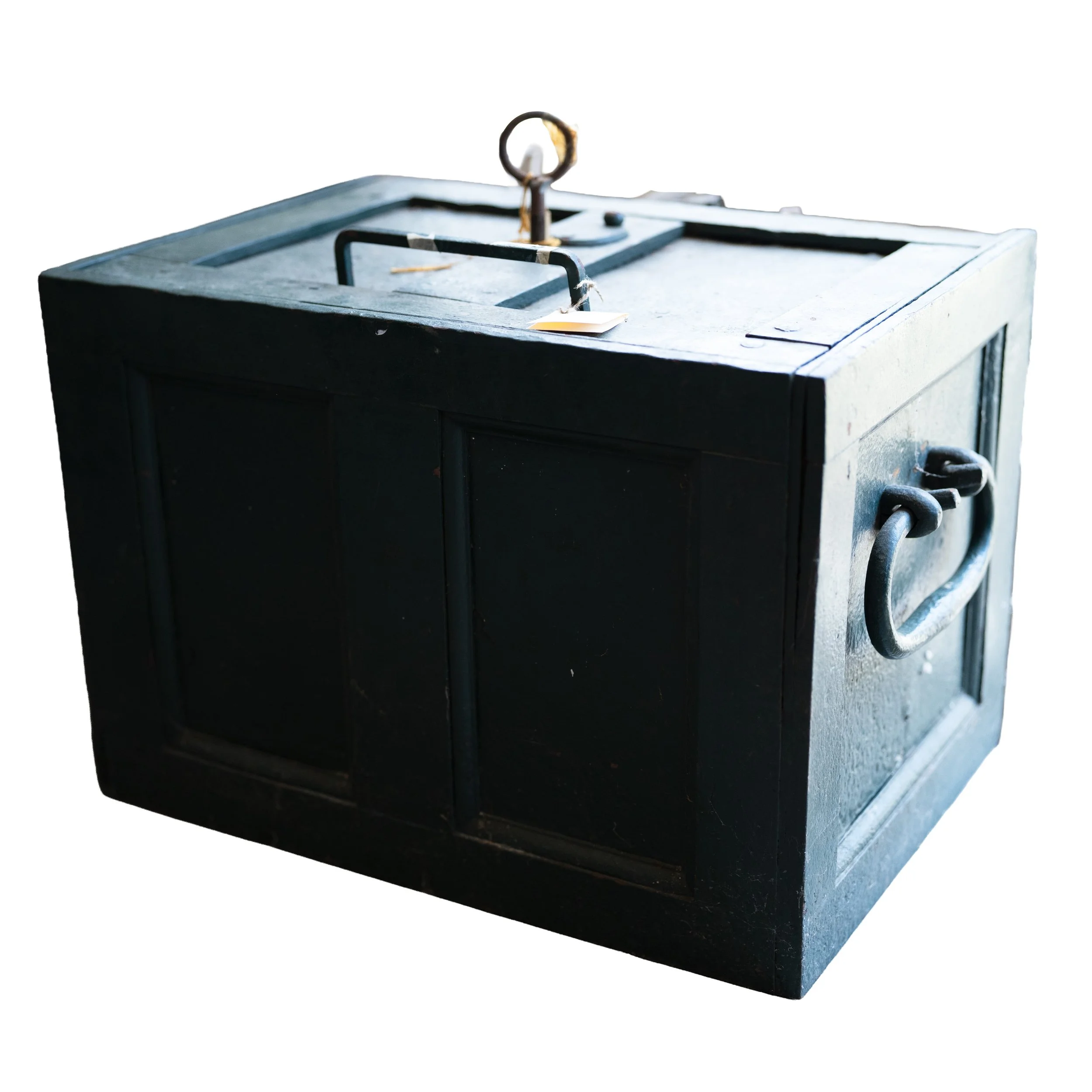 Antique 19th-Century Wells Fargo Cast Iron Strong Box – Currency Safe