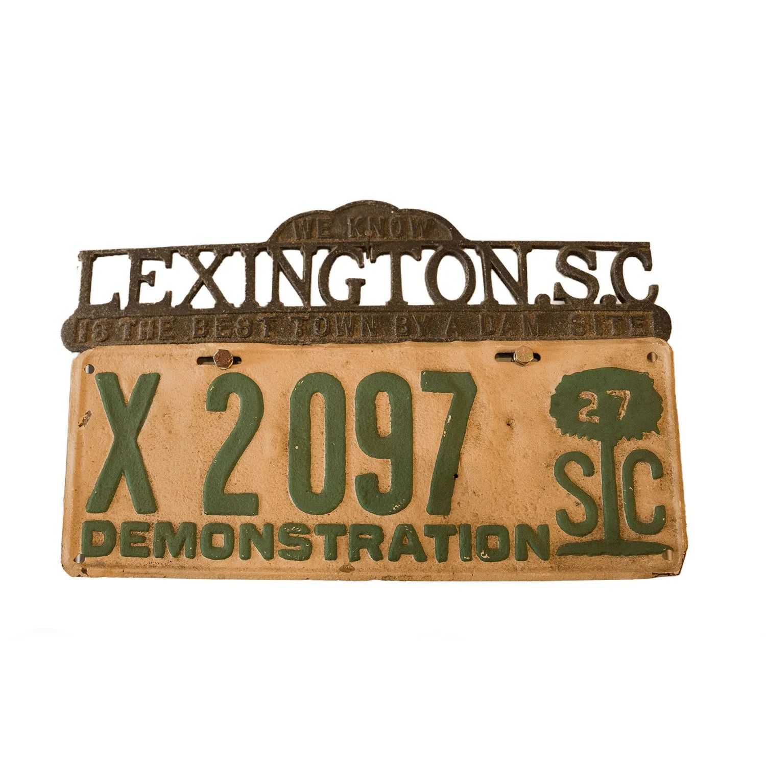 Lexington, SC Dealer Sign with 1927 SC Demonstrator Tag