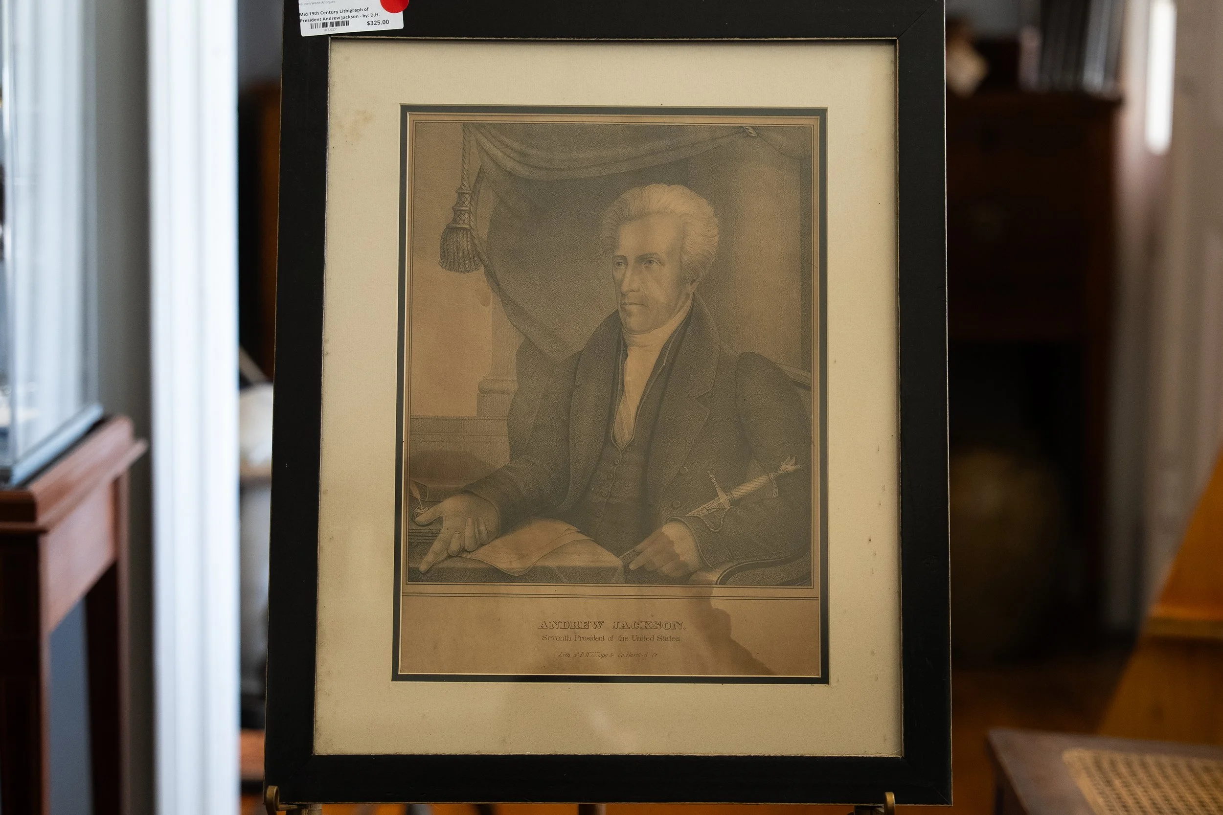 Mid-19th Century Lithograph of Andrew Jackson by D.H. Kellogg – Antique Print
