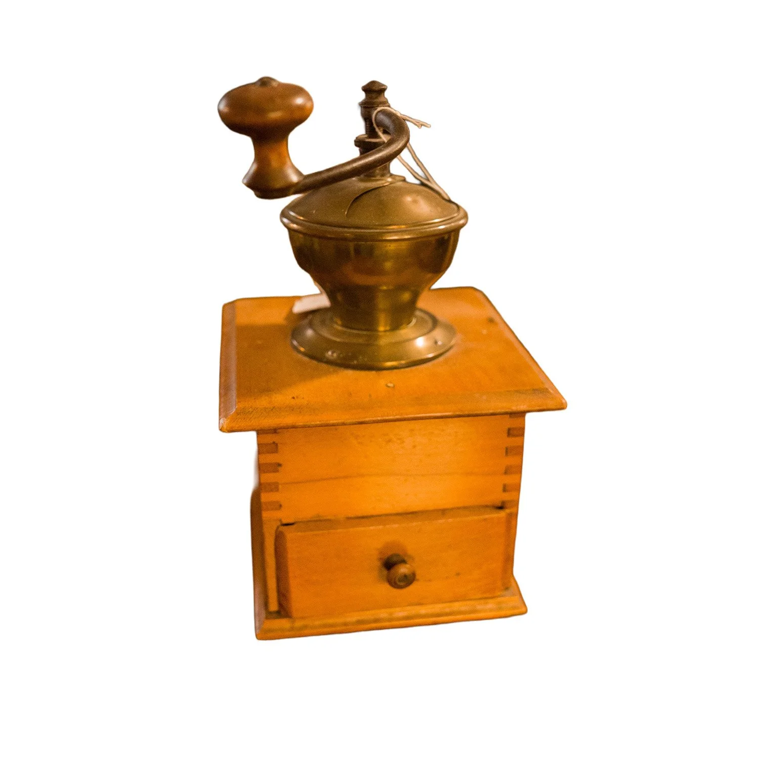 Brass and Dovetailed Coffee Grinder – Late 19th Century