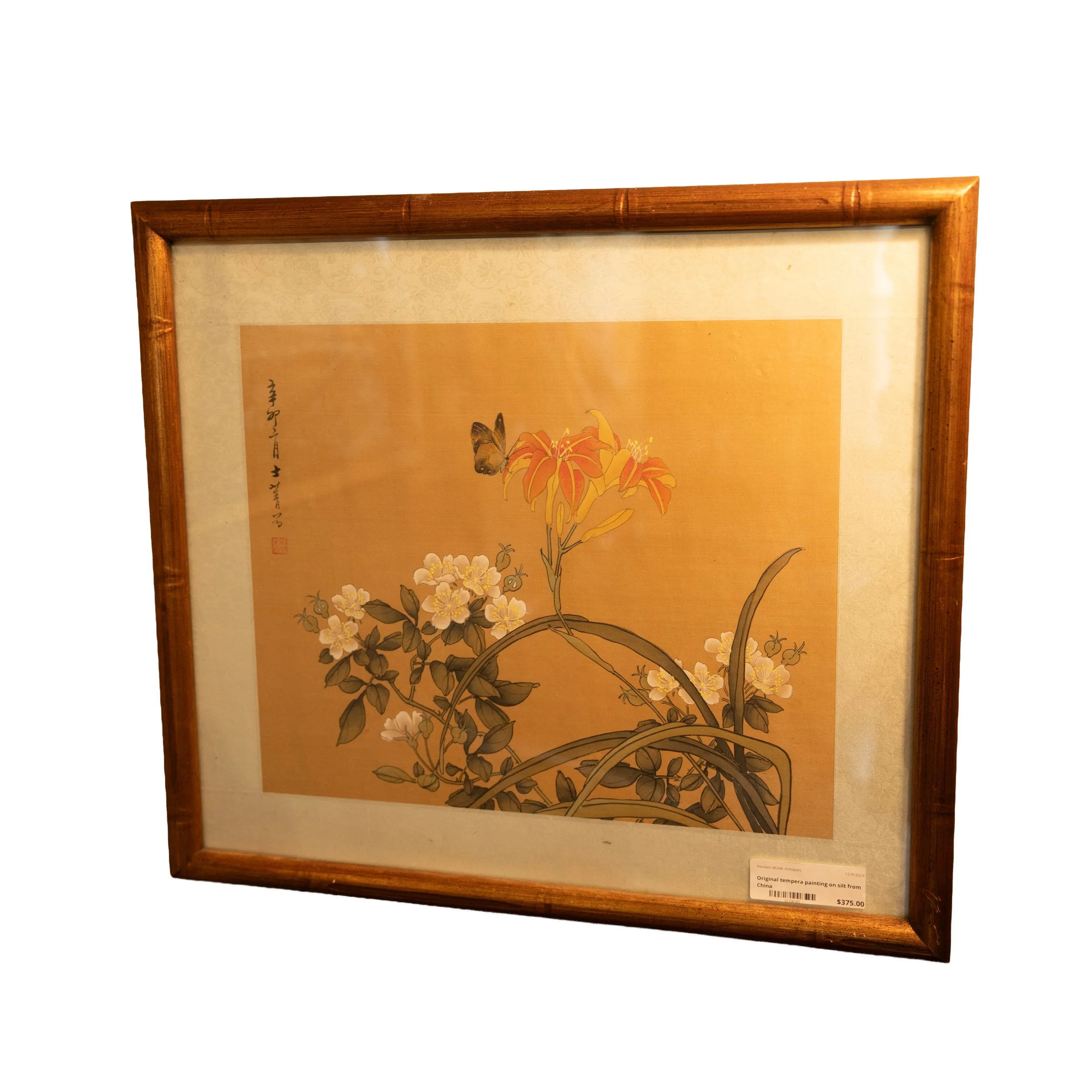 Original Chinese Tempera Painting on Silt – Antique Asian Artwork