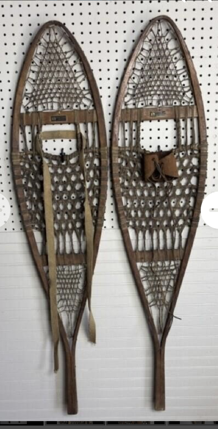 Pair of Antique Showshoes - Wright & Ditson - 50.5"H 11"L