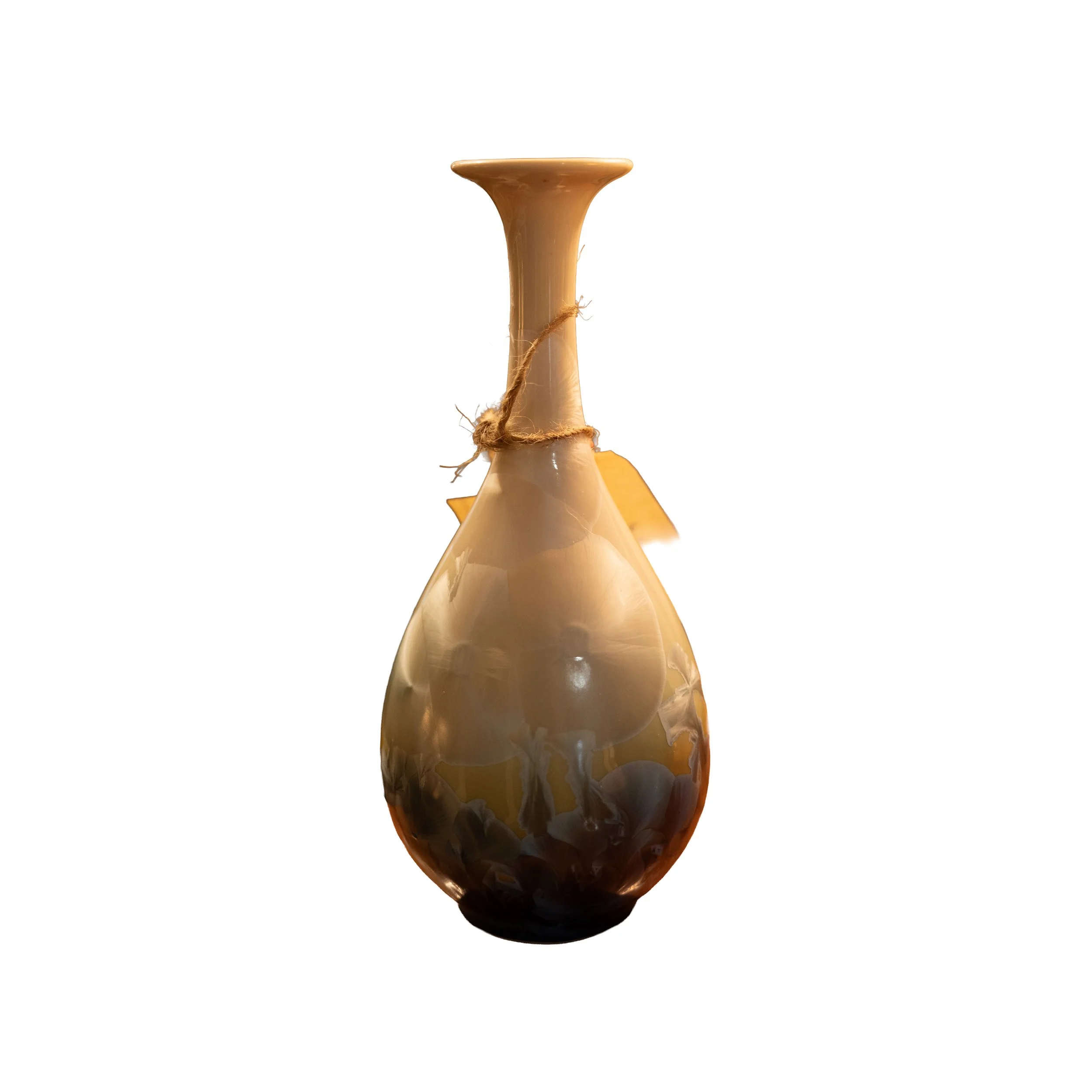 Japanese Crystalline Glaze Ceramic Vase – Flared Rim Decorative Art