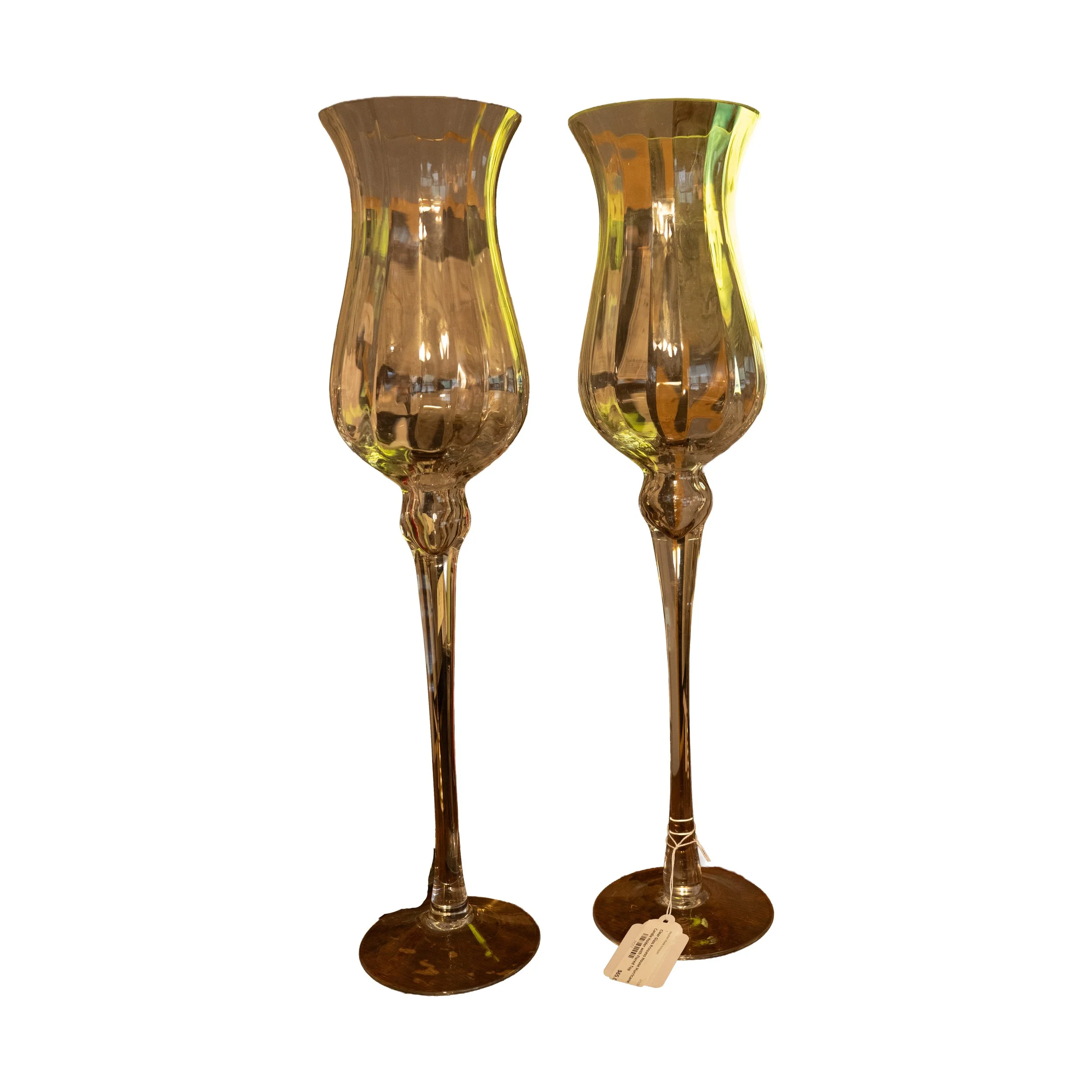 Clear Glass Princess House Hurricane Candle Holder – Flared Top, Elegant Table Décor