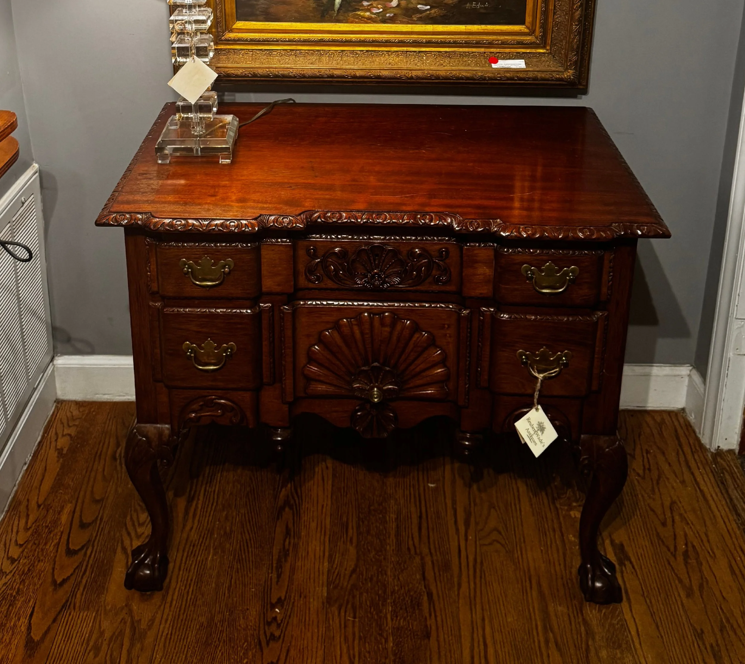 Handsome Chippendale Style Carved Mahogany Low Boy - Circa 1900 - H30" W35" D22"