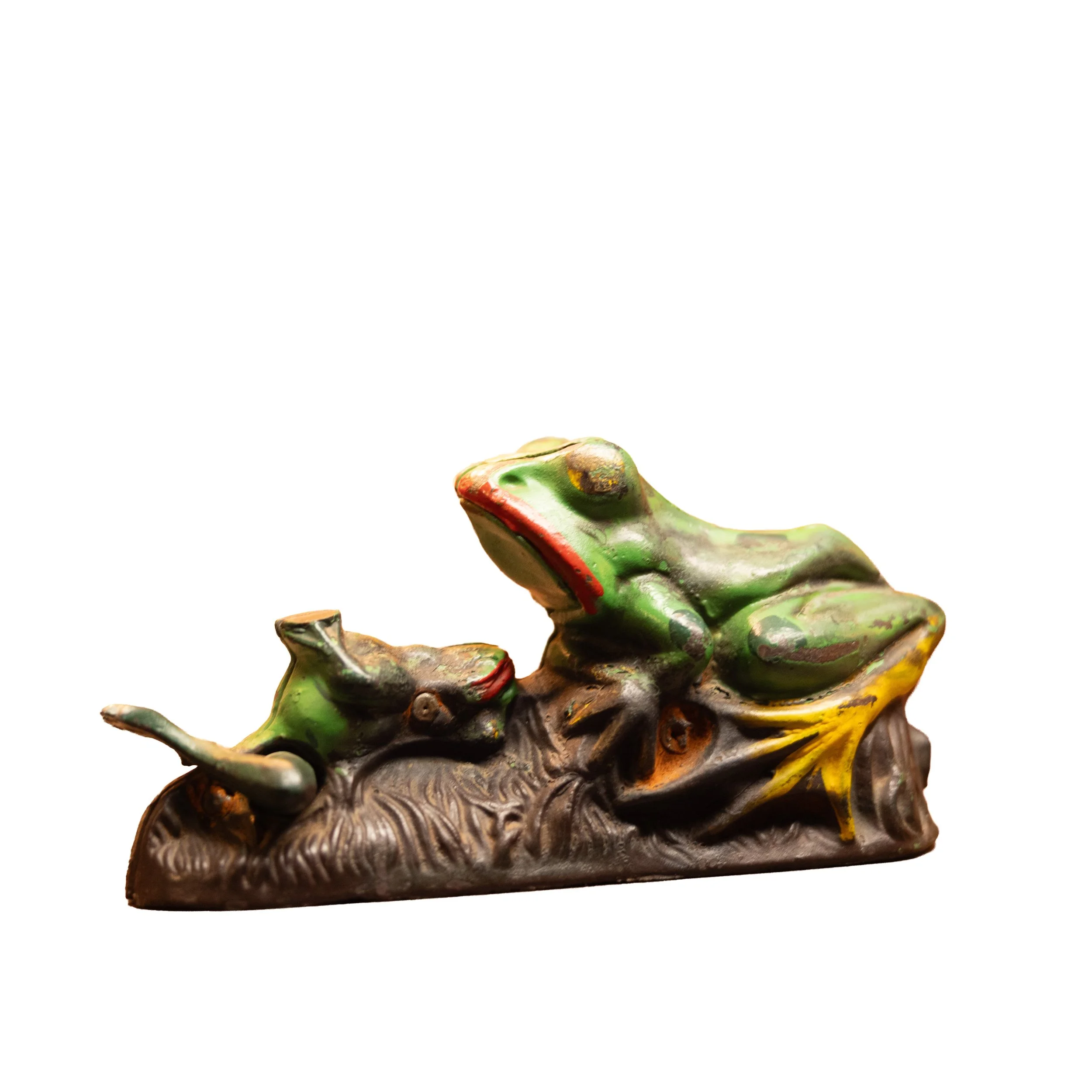 Rare & Highly Collectible “Two Frogs” / Bullfrog Cast Iron Mechanical Bank — J. & E. Stevens Co. (ca. 1882)