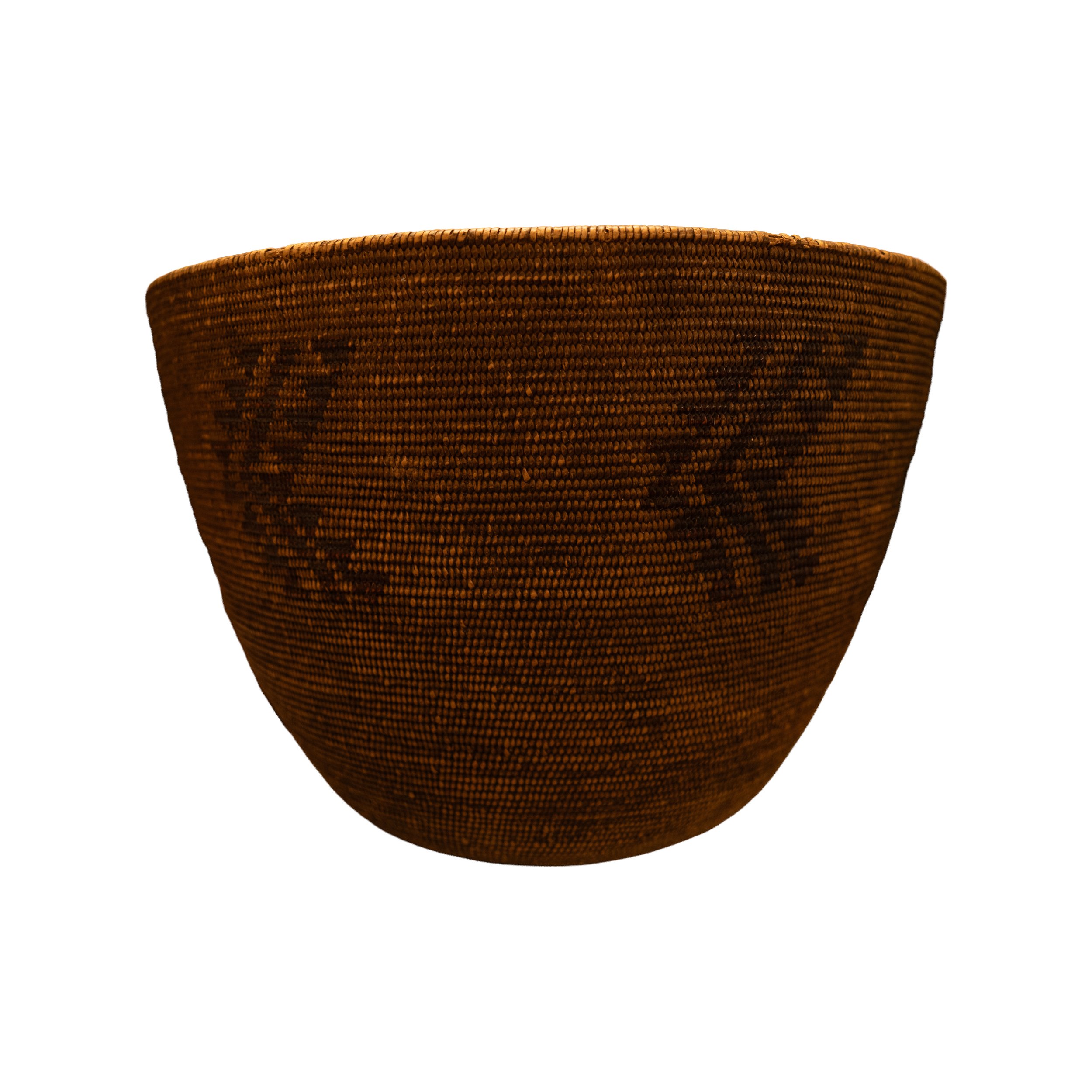 Antique Apache Large Burden Basket with Original Pitch – Native American Handwoven Basket, Late 19th Century