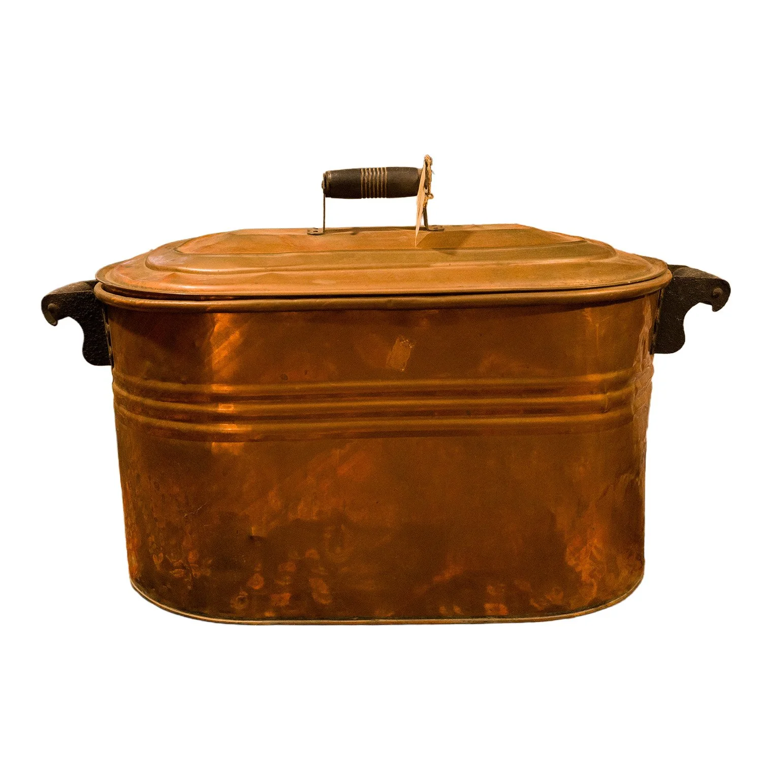 Vintage Copper Oval Lidded Boiler