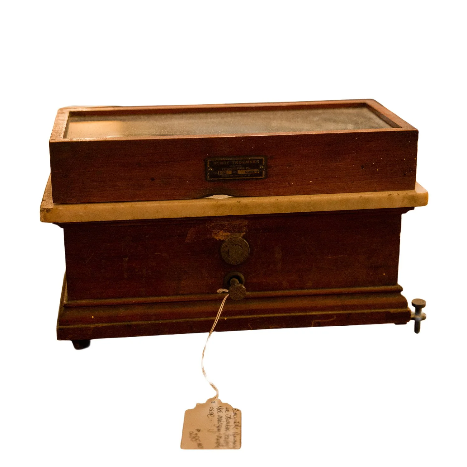 Antique Mahogany & Marble Apothecary Balance Scale