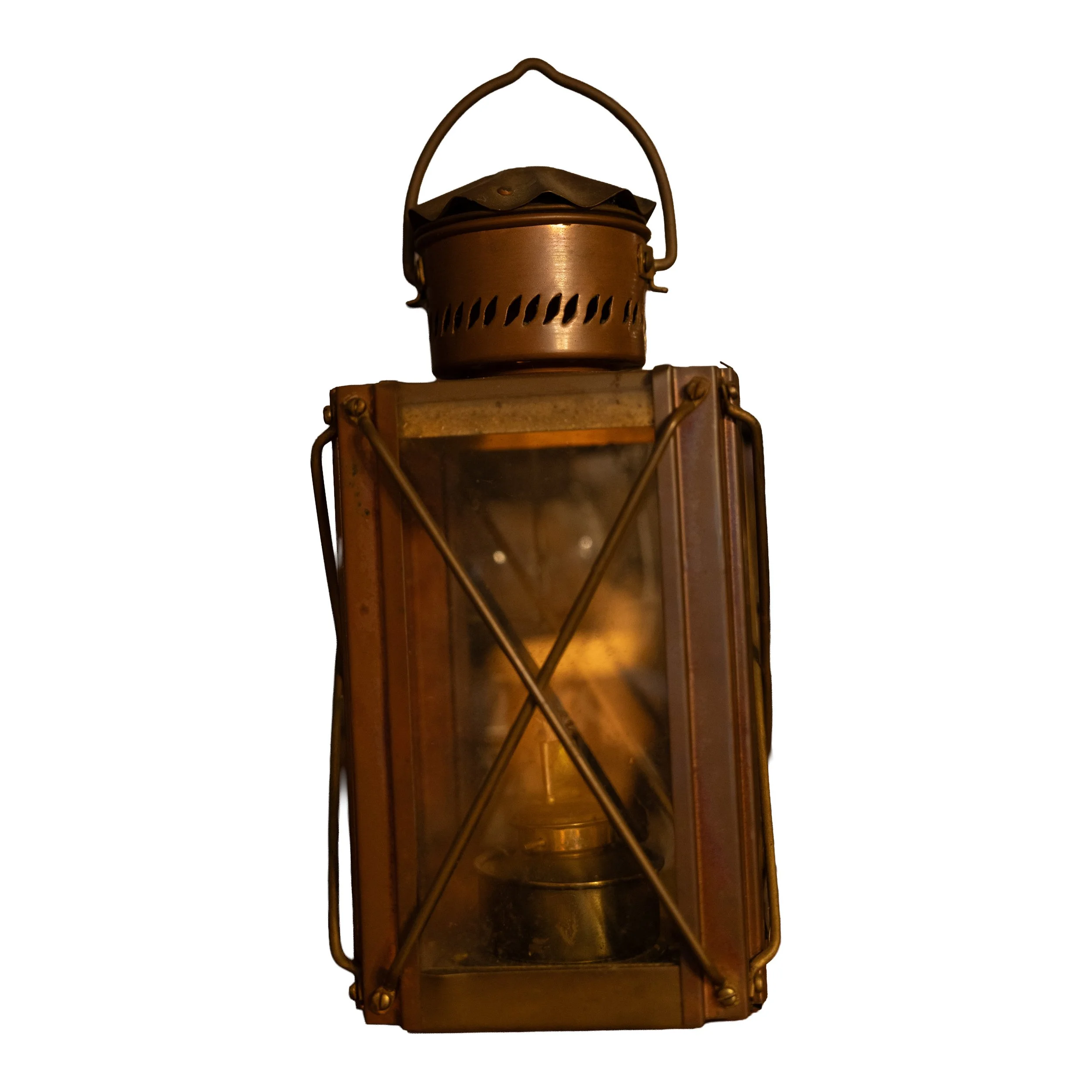 Antique Kosmos Brenner Copper & Brass Oil Carriage Lamp – 19th Century German Lantern