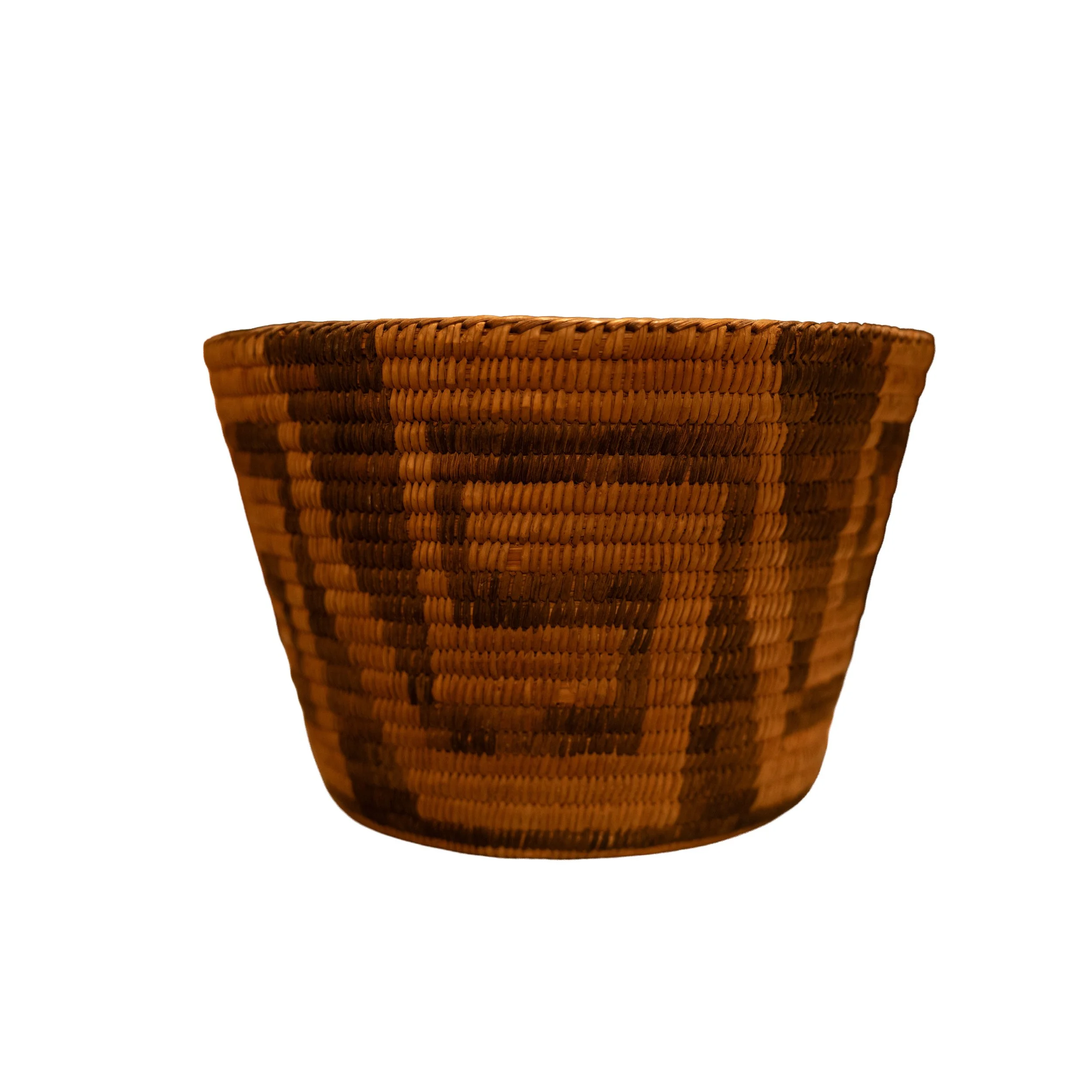 Antique Apache Utilitarian Basket – 19th Century Native American Handwoven Coiled Basket