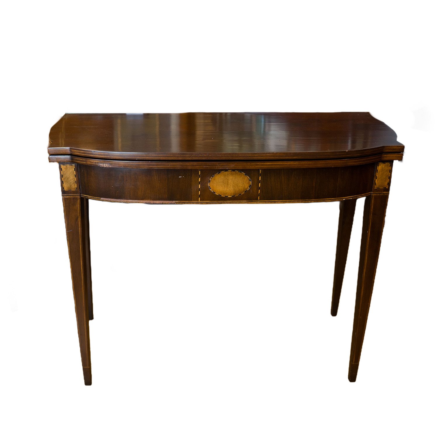 Inlaid Mahogany Flip-Top Game Table – Late 18th / Early 19th Century