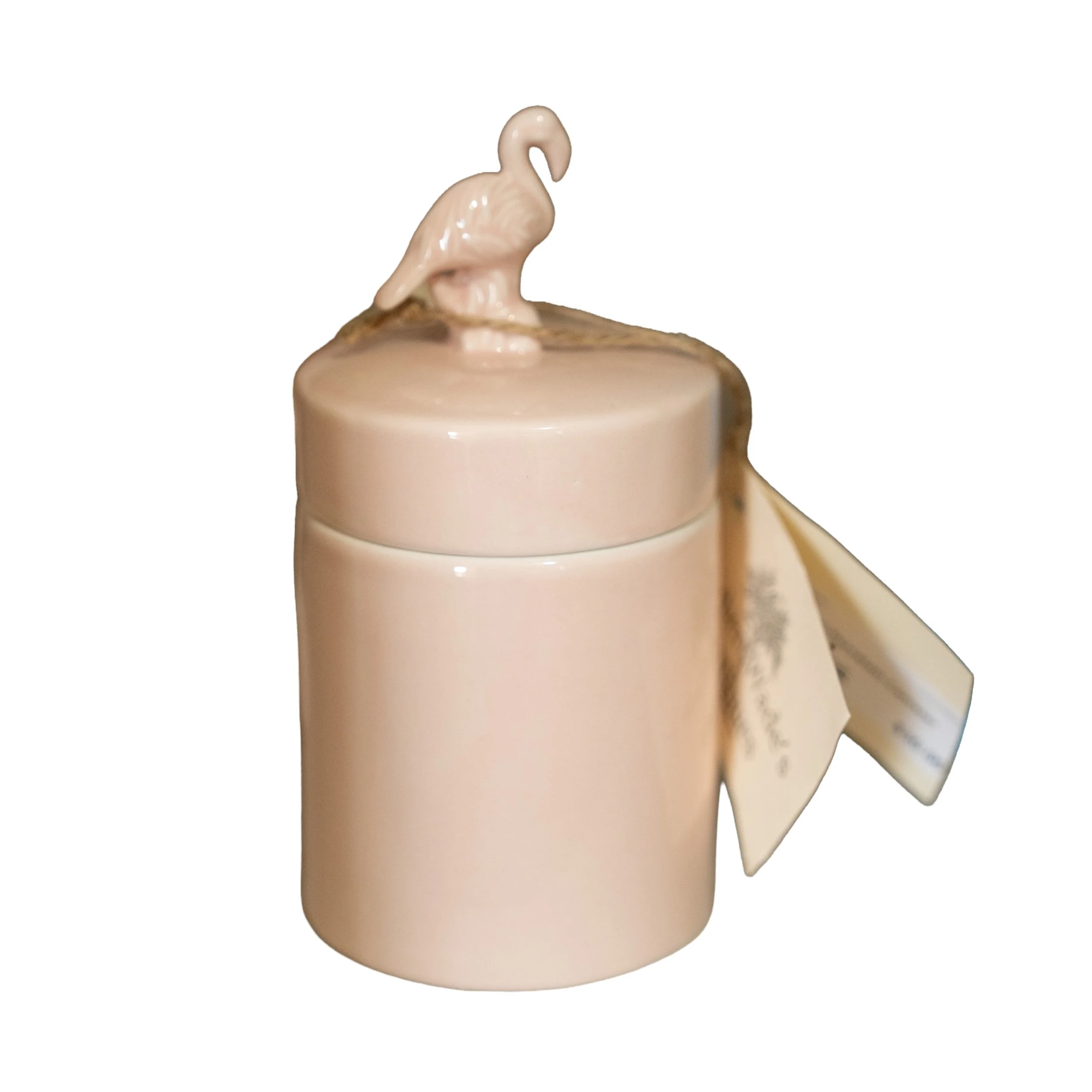 Vintage Flamingo Porcelain Canister – Decorative Kitchen Storage Jar