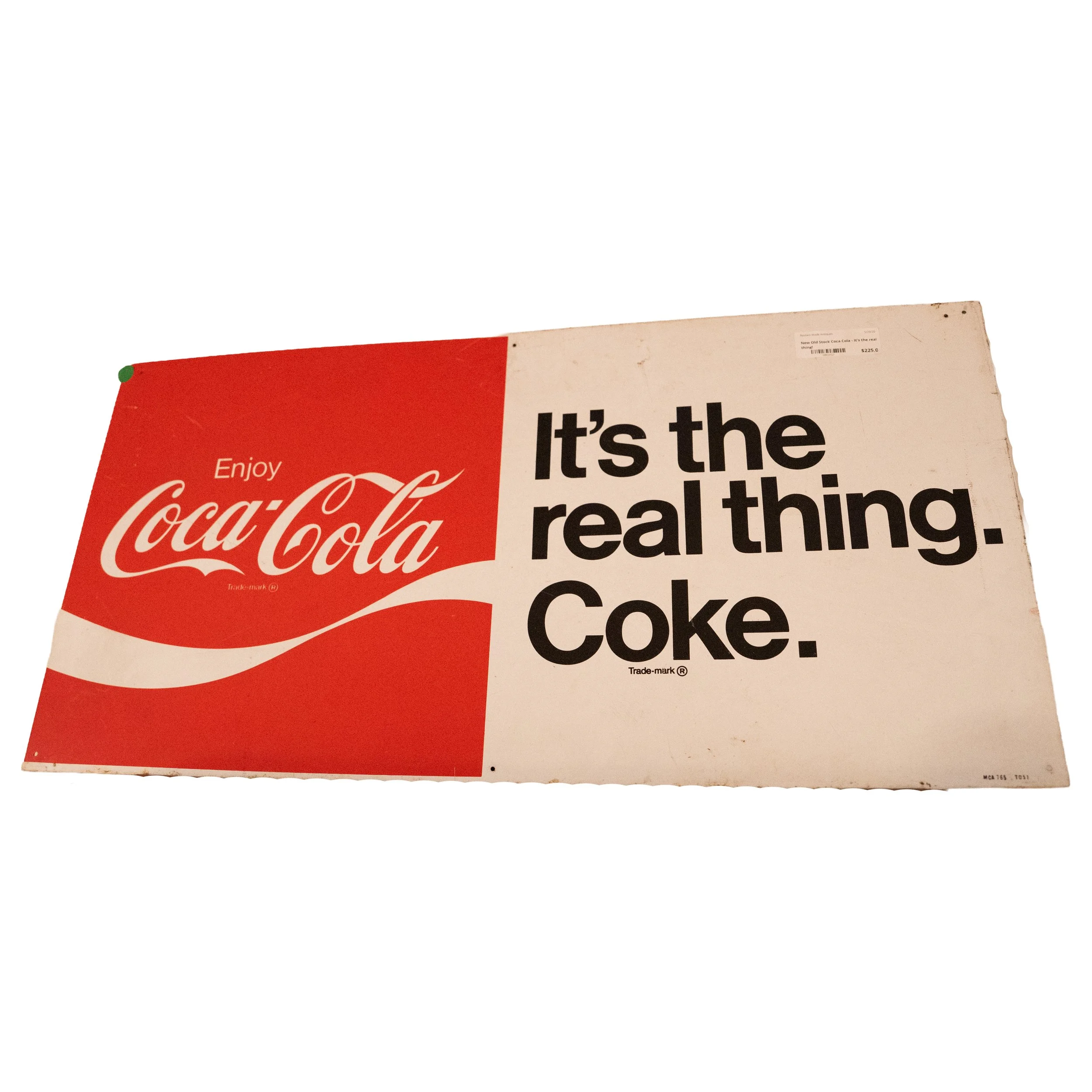 New Old Stock Coca-Cola “It’s the Real Thing!” – Vintage Collectible Sign