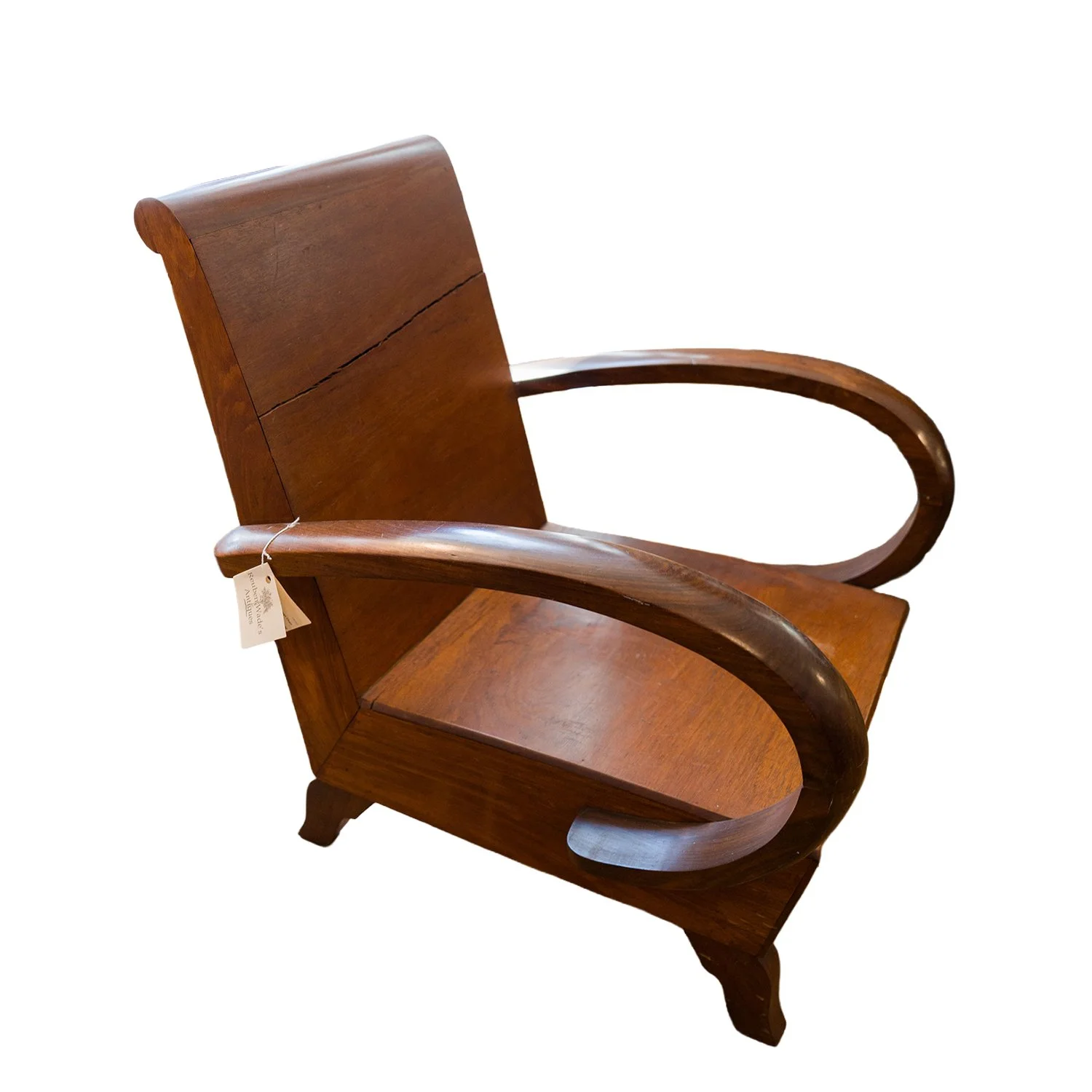 Art Deco Mahogany Jazz Lounge Chair – Vintage 1920s–1930s