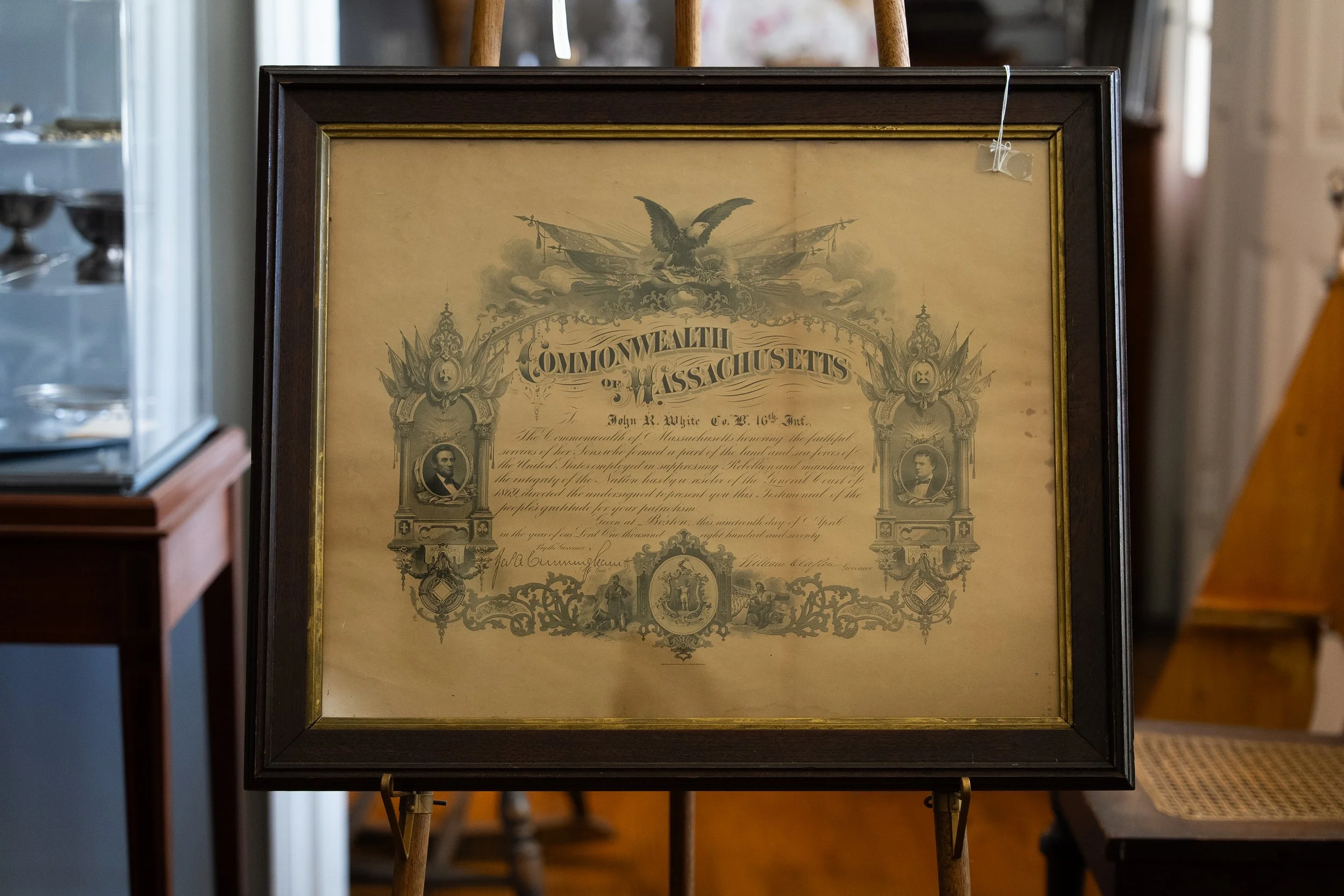 Commonwealth of Massachusetts Union Service Certificate – Historic Document