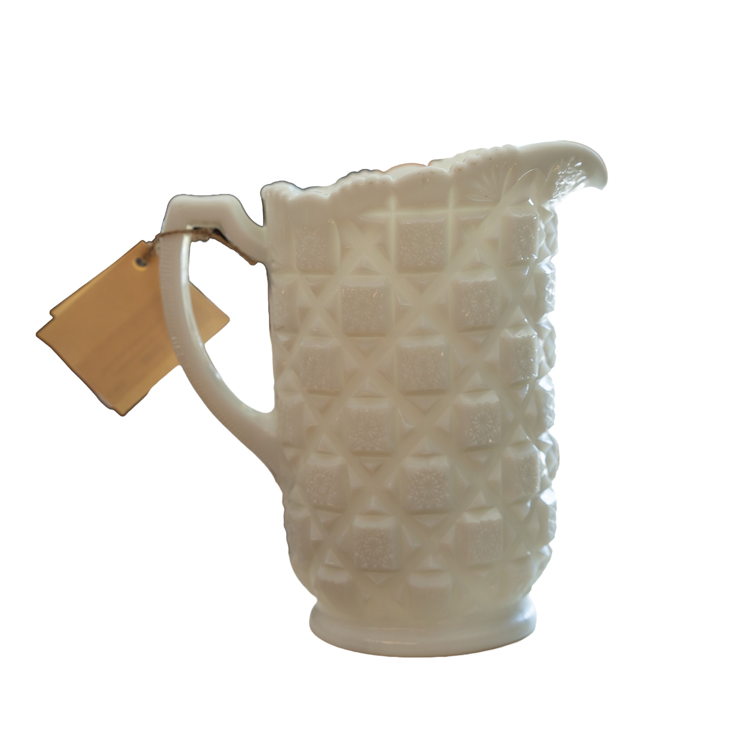 Vintage Westmoreland Milk Glass Pitcher – Quilted Pattern