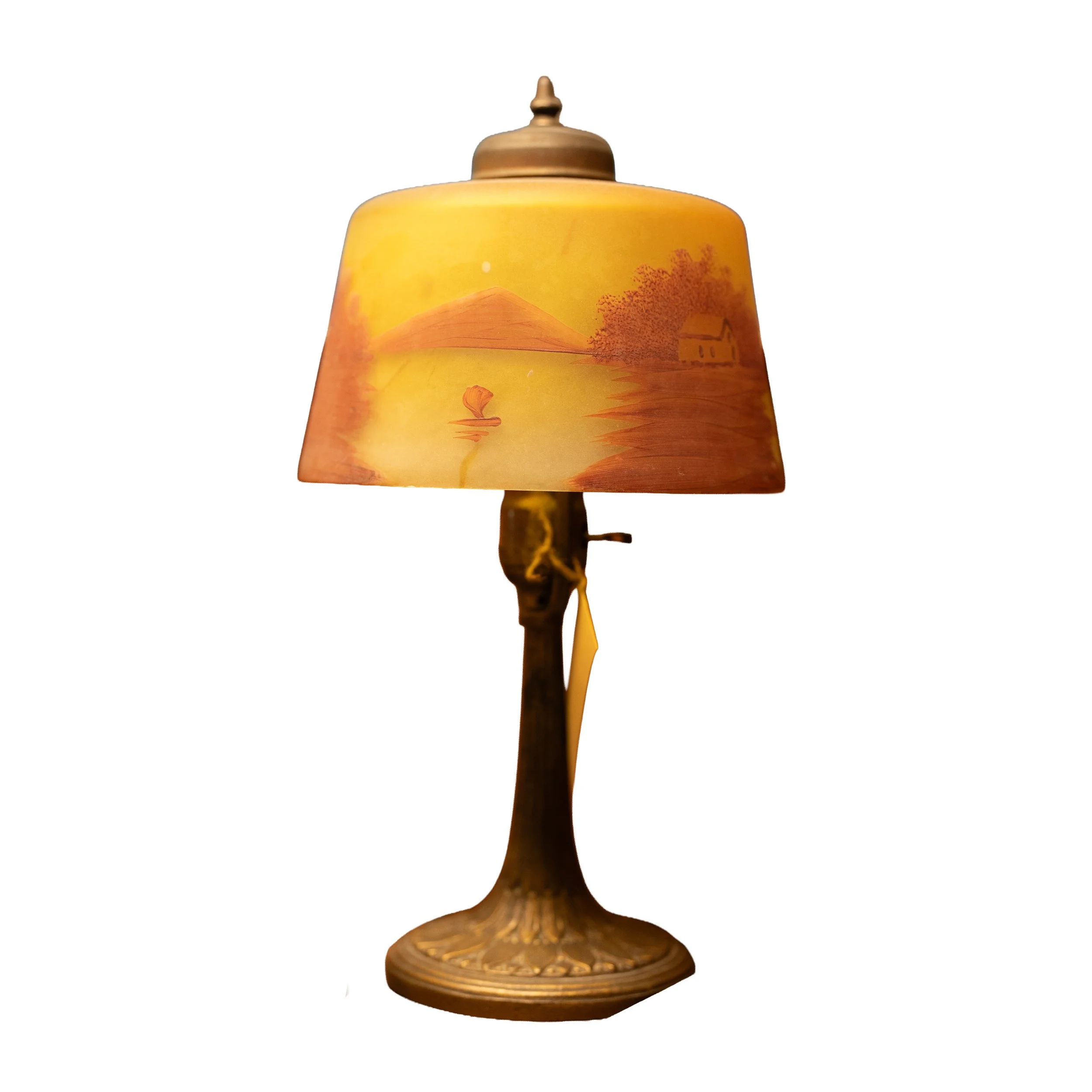 Antique Boudoir Lamp with Reverse Painting – Circa 1900