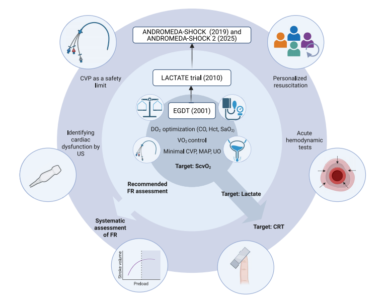 Twenty-five years of septic shock hemodynamic resuscitation trials : a conceptual perspective