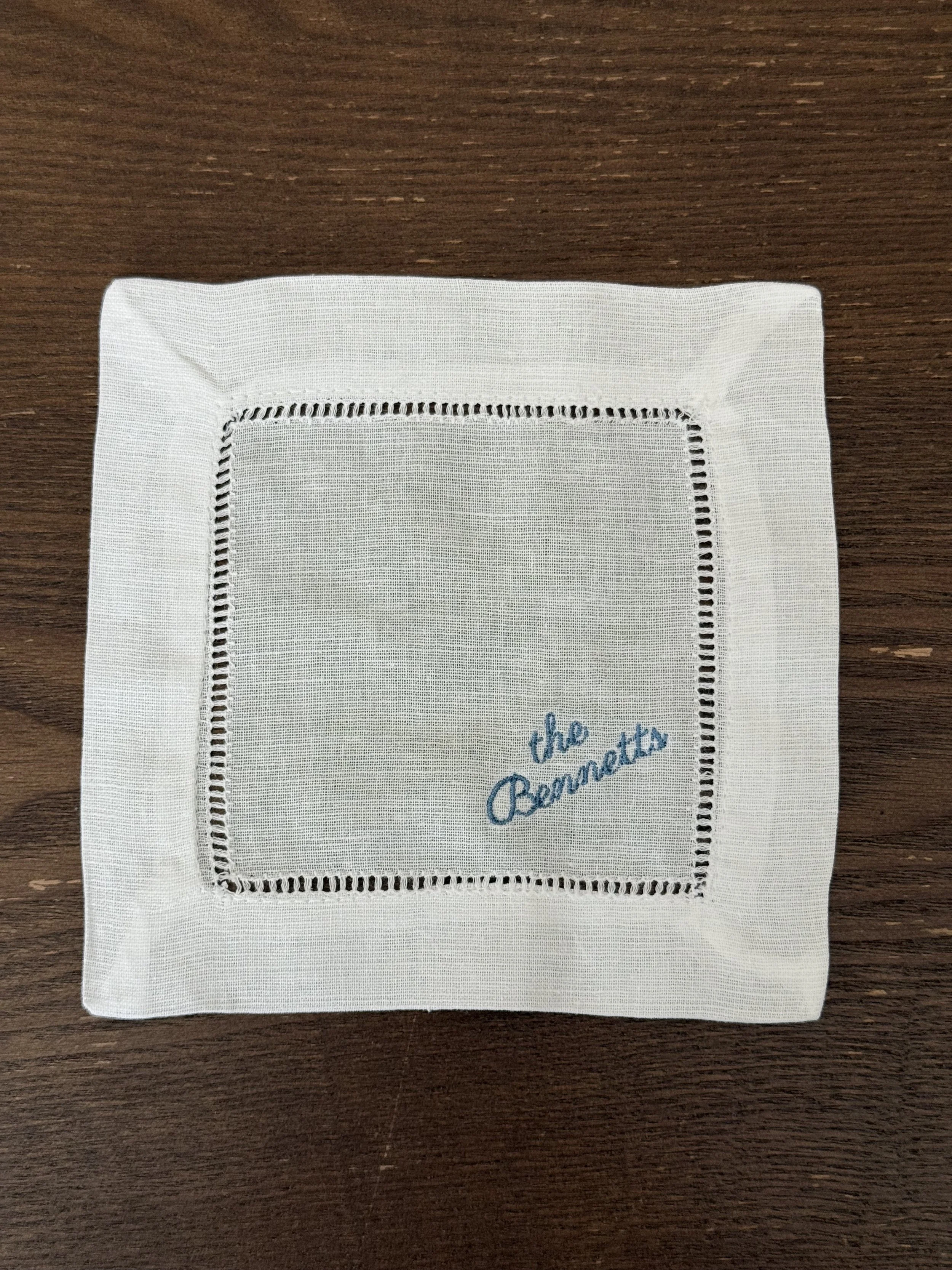 Custom Last Name Cocktail Napkins