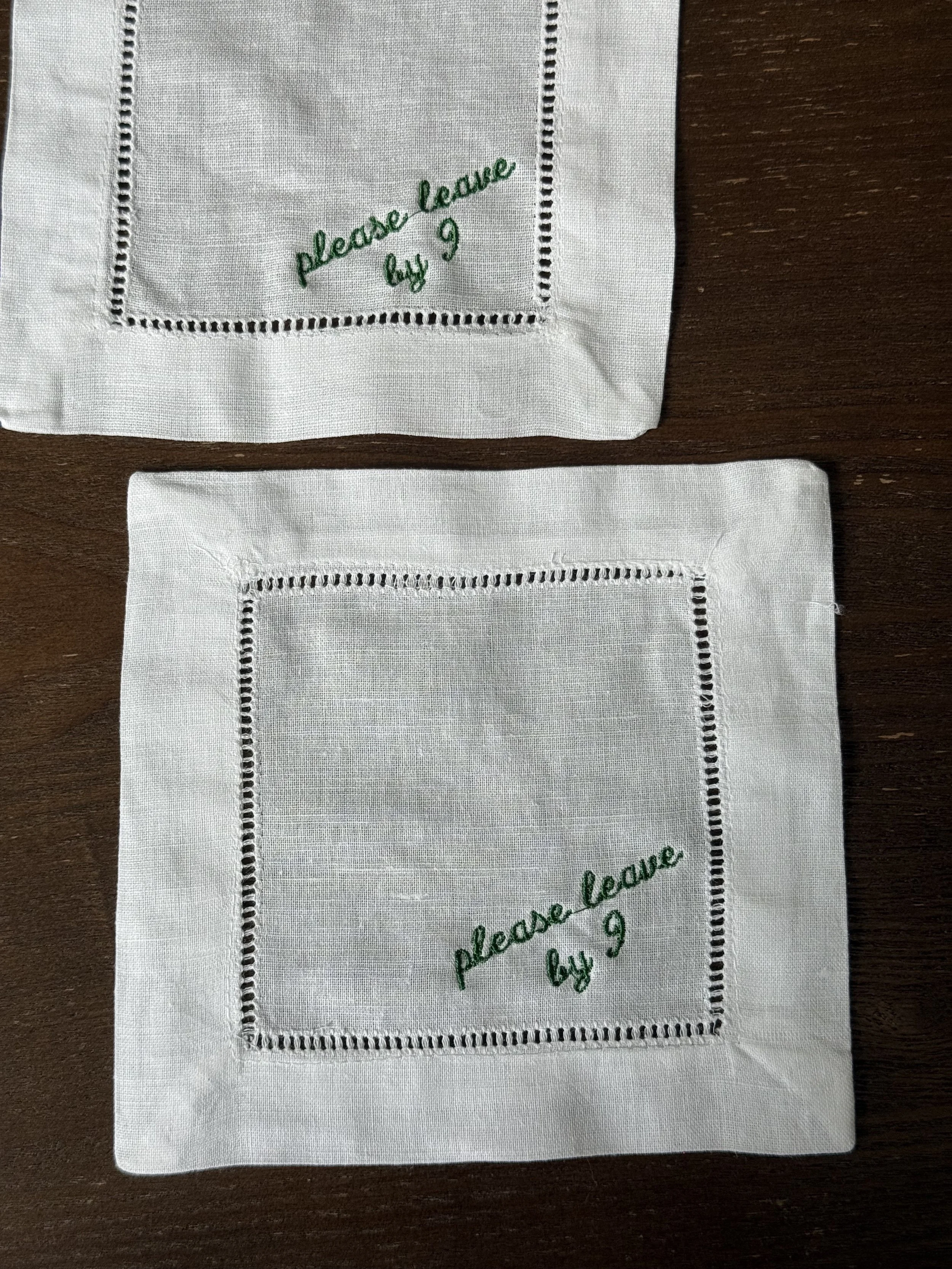 Please Leave By 9 Cocktail Napkins