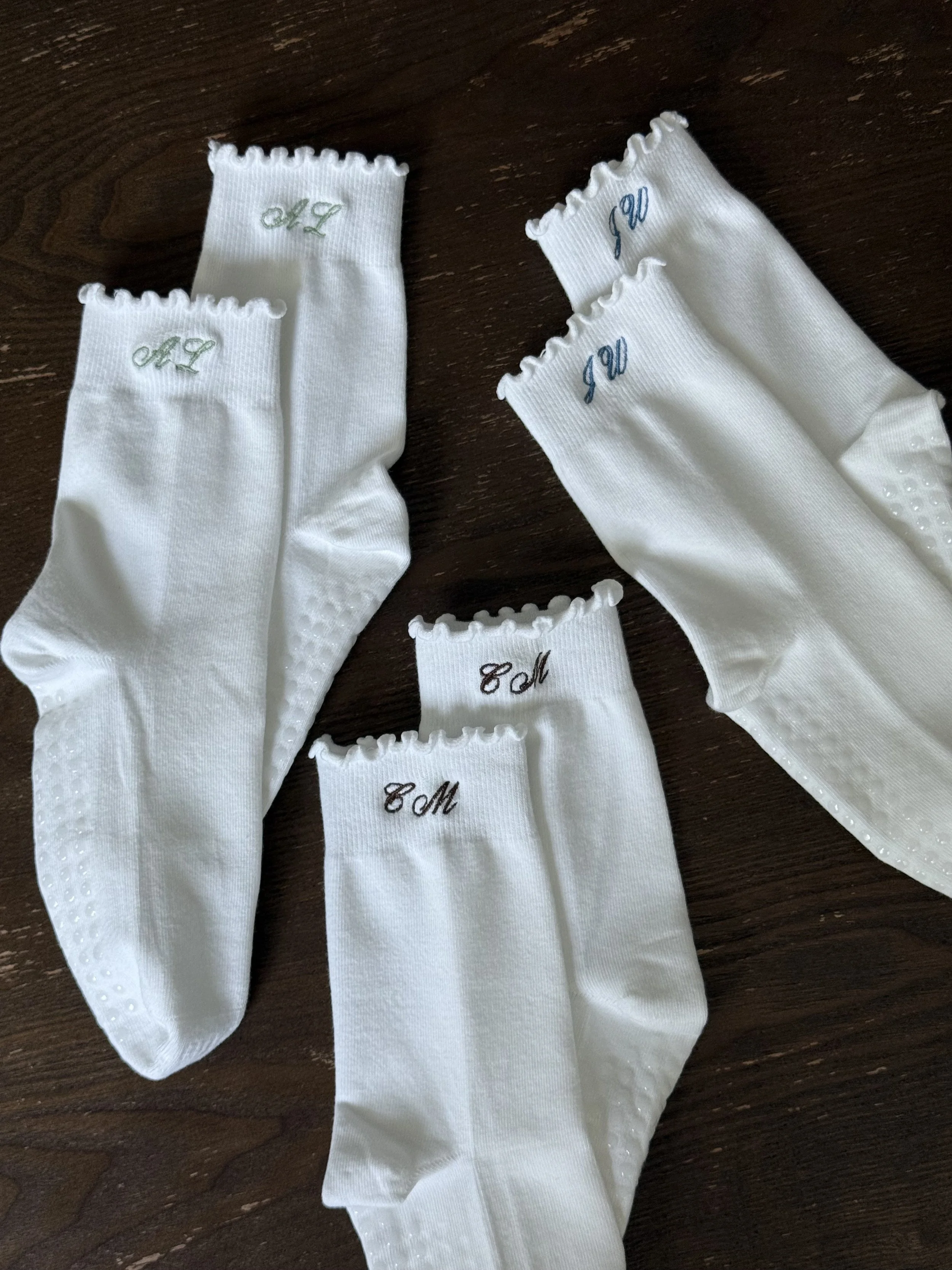 Custom Monogram Pilates Socks