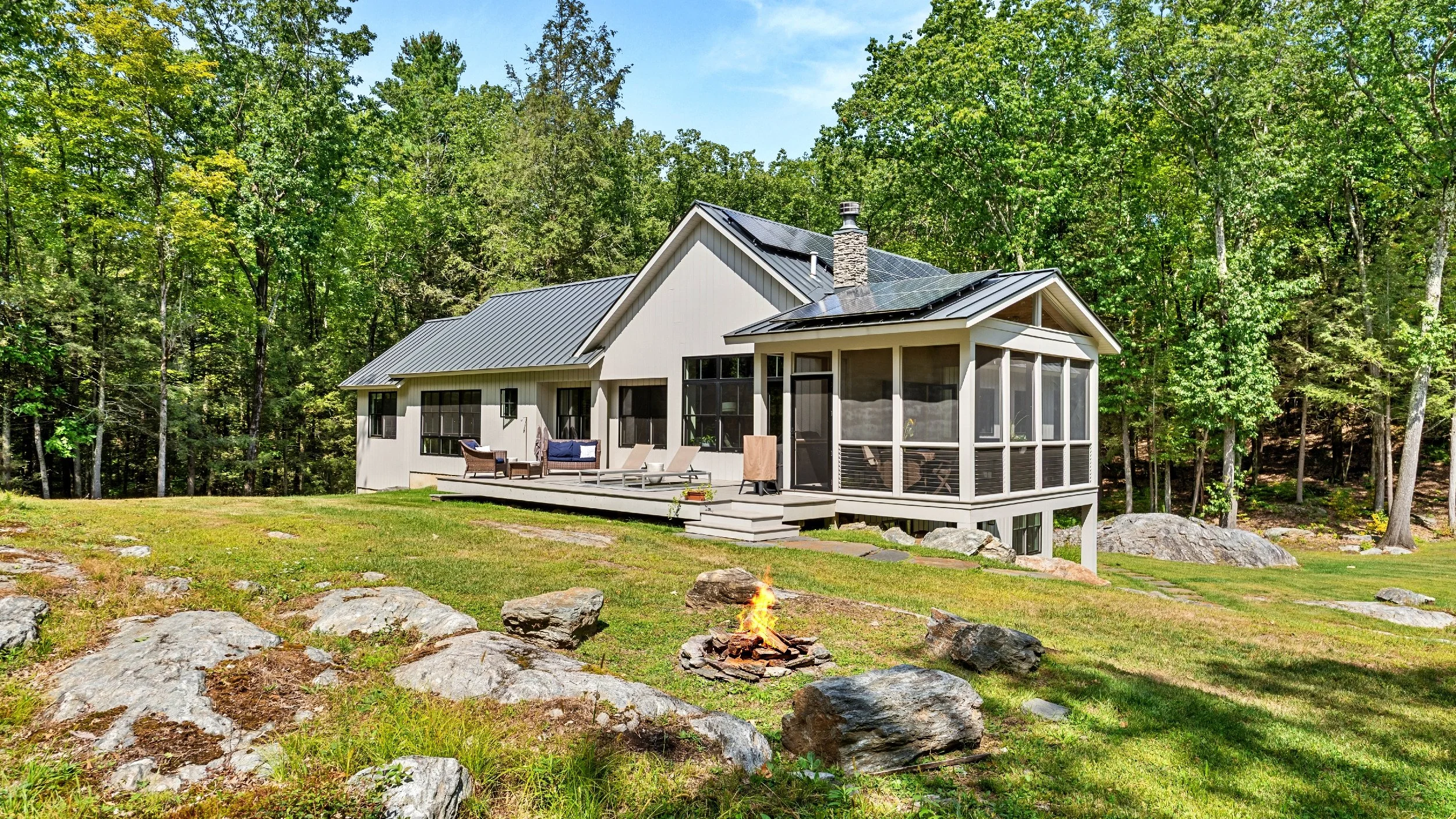 Fire pit, Deck, Porch + Solar