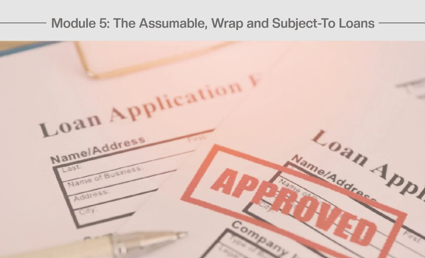 Approved stamped loan application photo for Femmenomics House Huntress course Module 5.