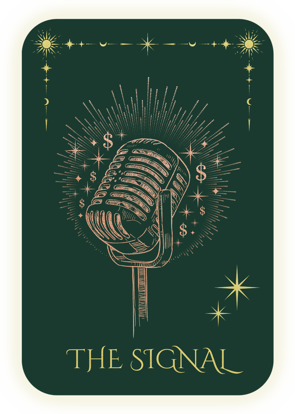 A magical Femmenomics oracle card that clicks through to the podcast.