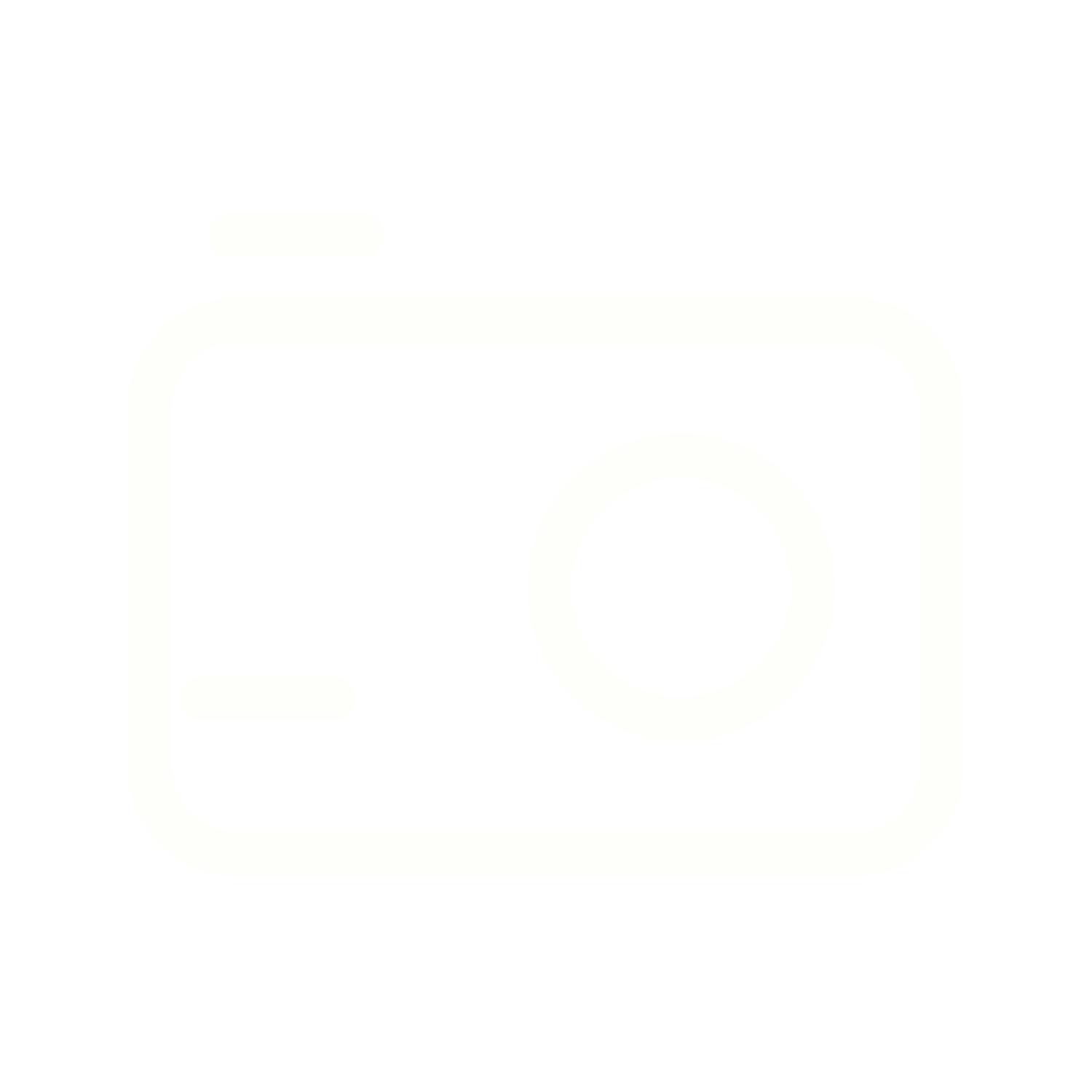 Ikon av et kamera på svart bakgrunn.