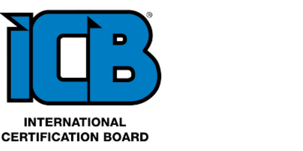 Logo of the International Cheerleading Board of Certification (ICB) with large blue letters "ICB" and smaller black text.